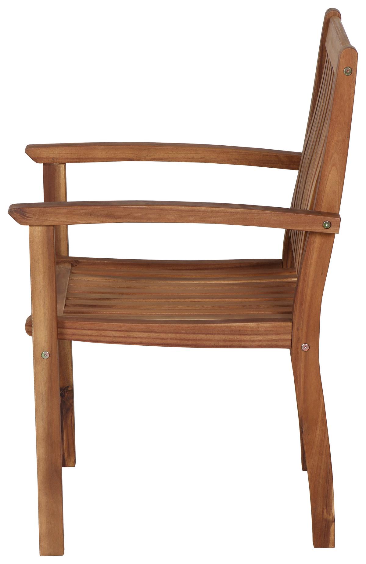 Gartenstuhl 2er Set Akazie klappbar - Akaziefarben, KONVENTIONELL, Holz (59/92,5/62cm) - Siena Garden