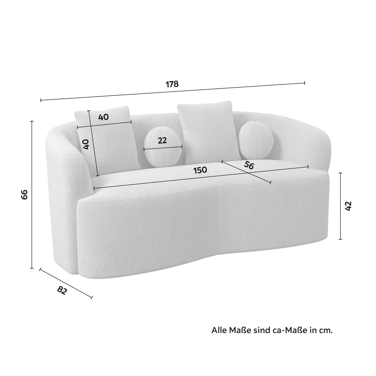 CANAPEA JULIE - gri, Modern, lemn/textil (178/66/82cm) - Bessagi Home