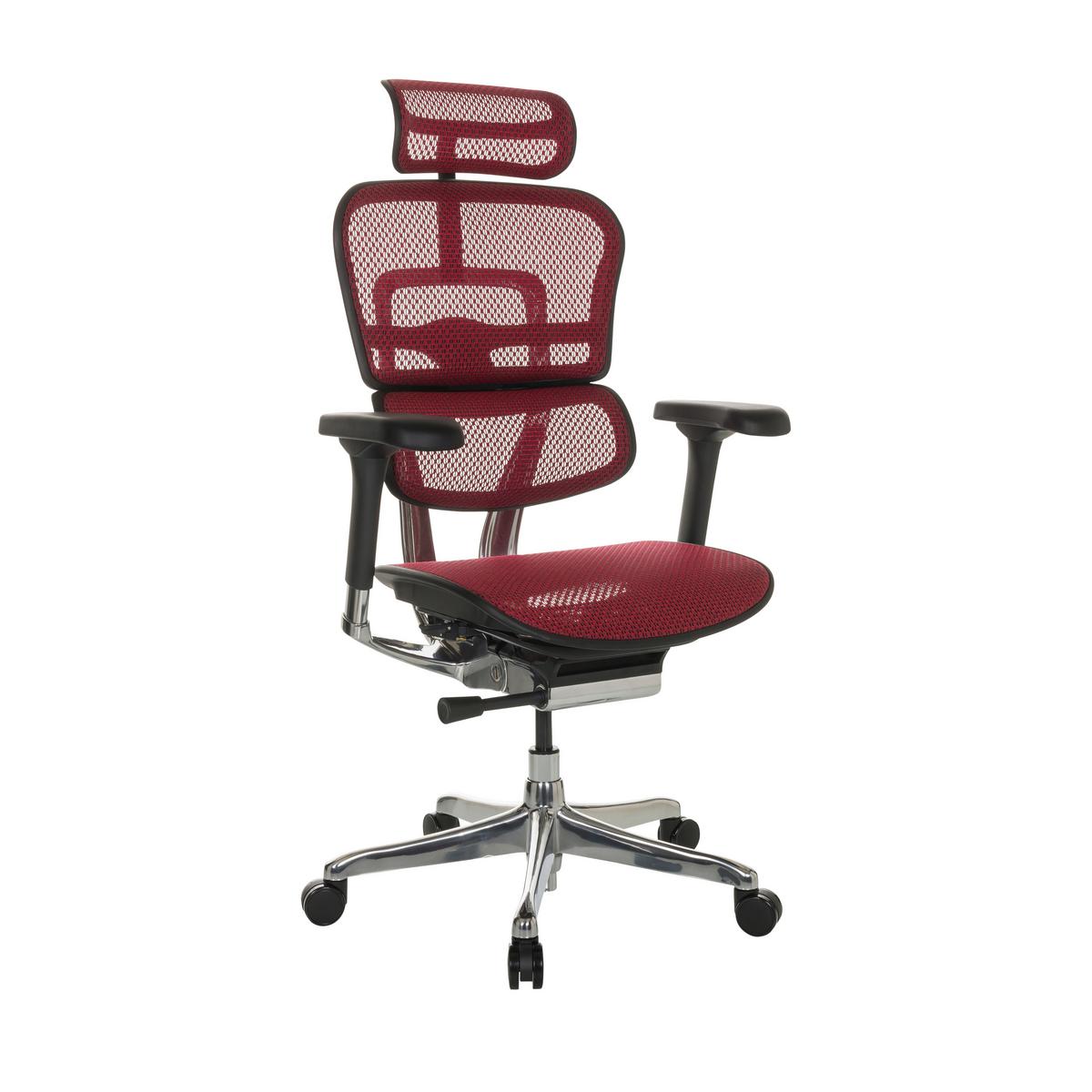 Drehstuhl Ergohuman Rot ca. 69x119-144x65cm - Rot/Silberfarben, Basics, Kunststoff/Textil (69/119-144/65cm) - MID.YOU