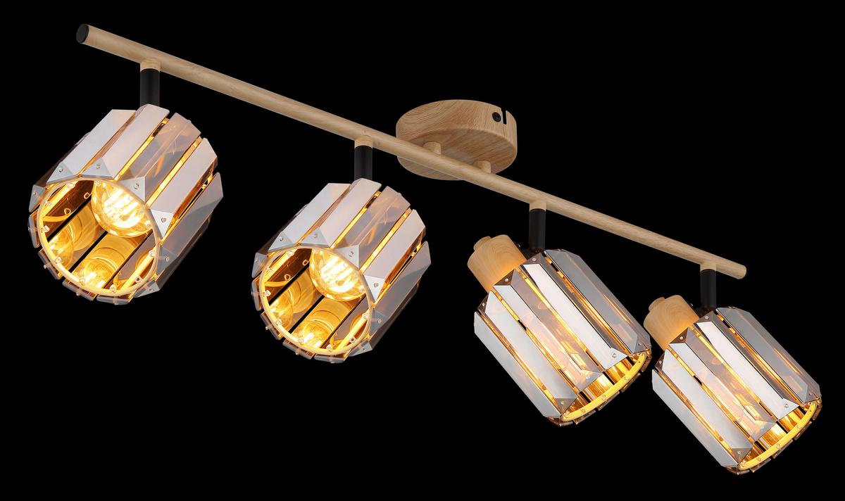 STRAHLER 80040446 RUN - Braun/Grau, Trend, Glas/Metall (64cm) - Globo