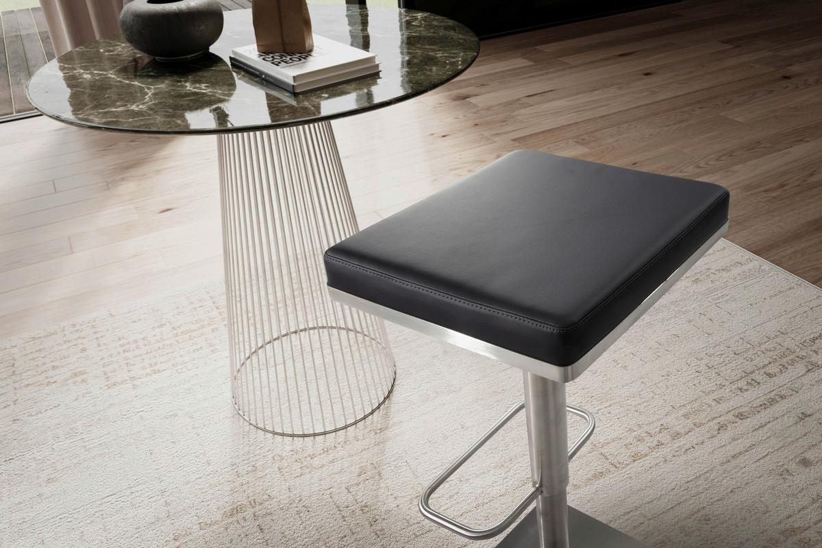 Barski Stol Dalia, Črna - srebrne barve/črna, Design, kovina/tekstil (37/82/37cm) - MID.YOU