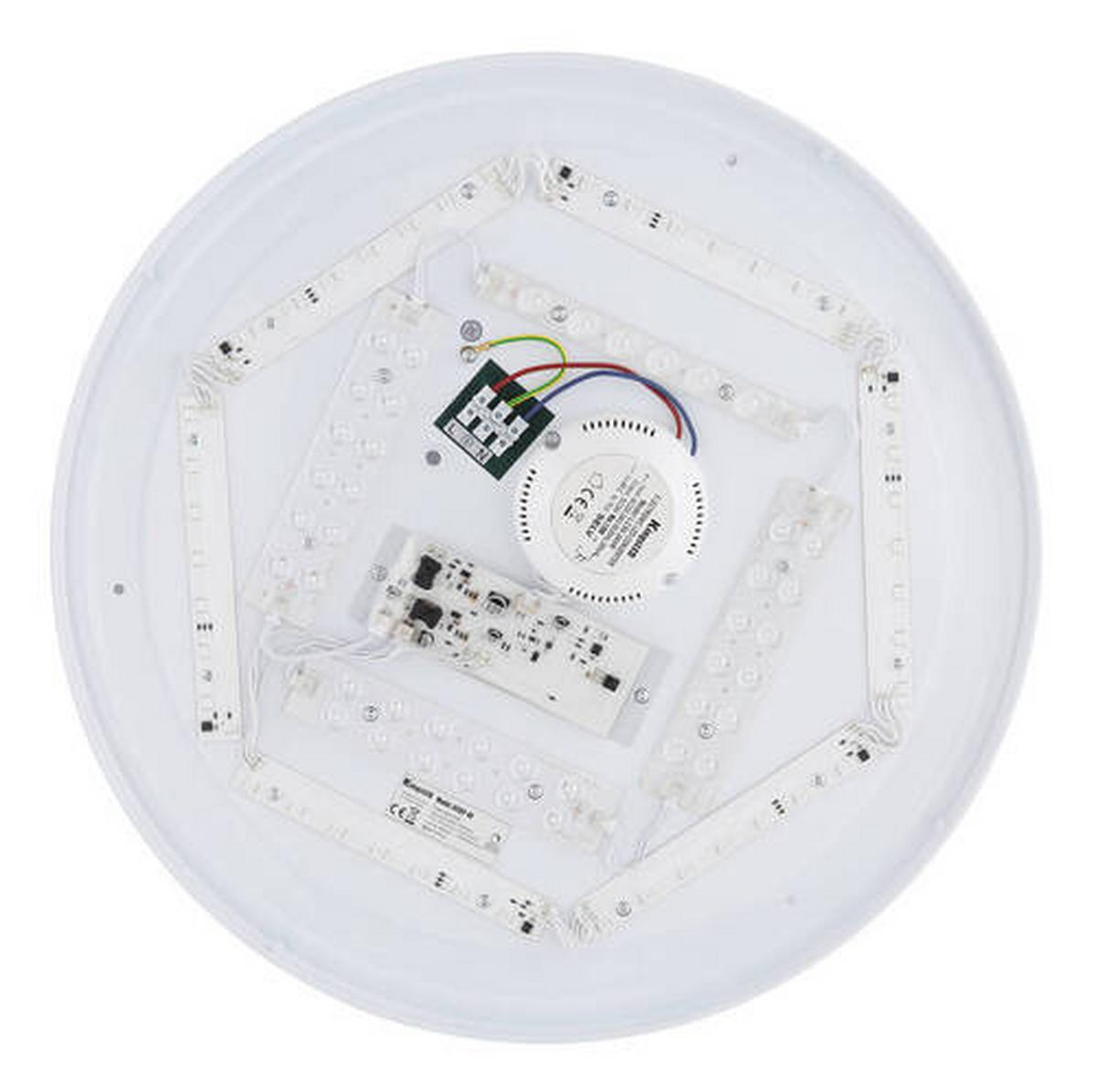 LED-Deckenleuchte Sully in Weiß/Opal max. 40 Watt - Klar/Opal, Design, Glas/Kunststoff (48,5/7,2cm) - Globo