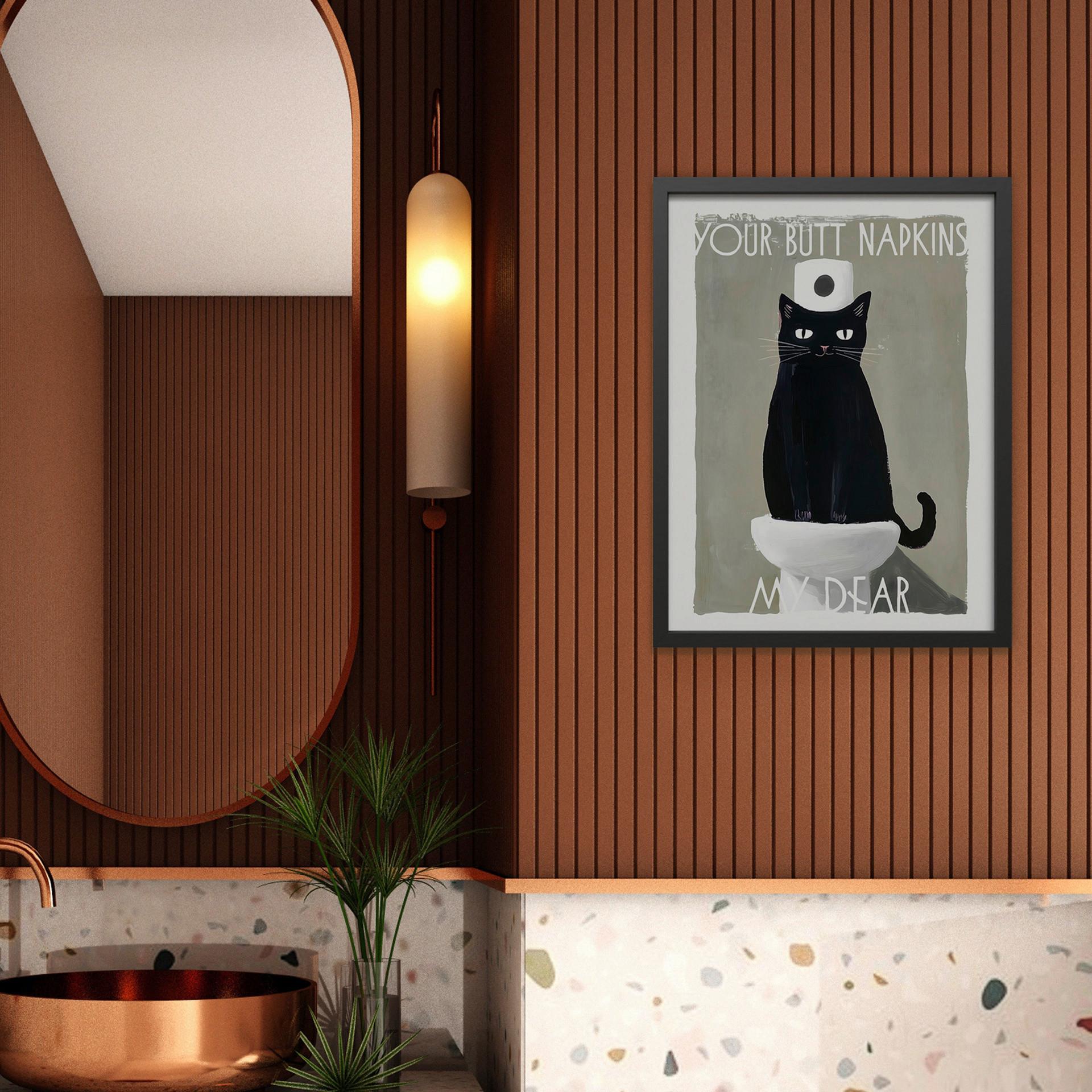 TAVLA VOUS I - beige/svart, papper/trämaterial (30/40cm) - Mömax