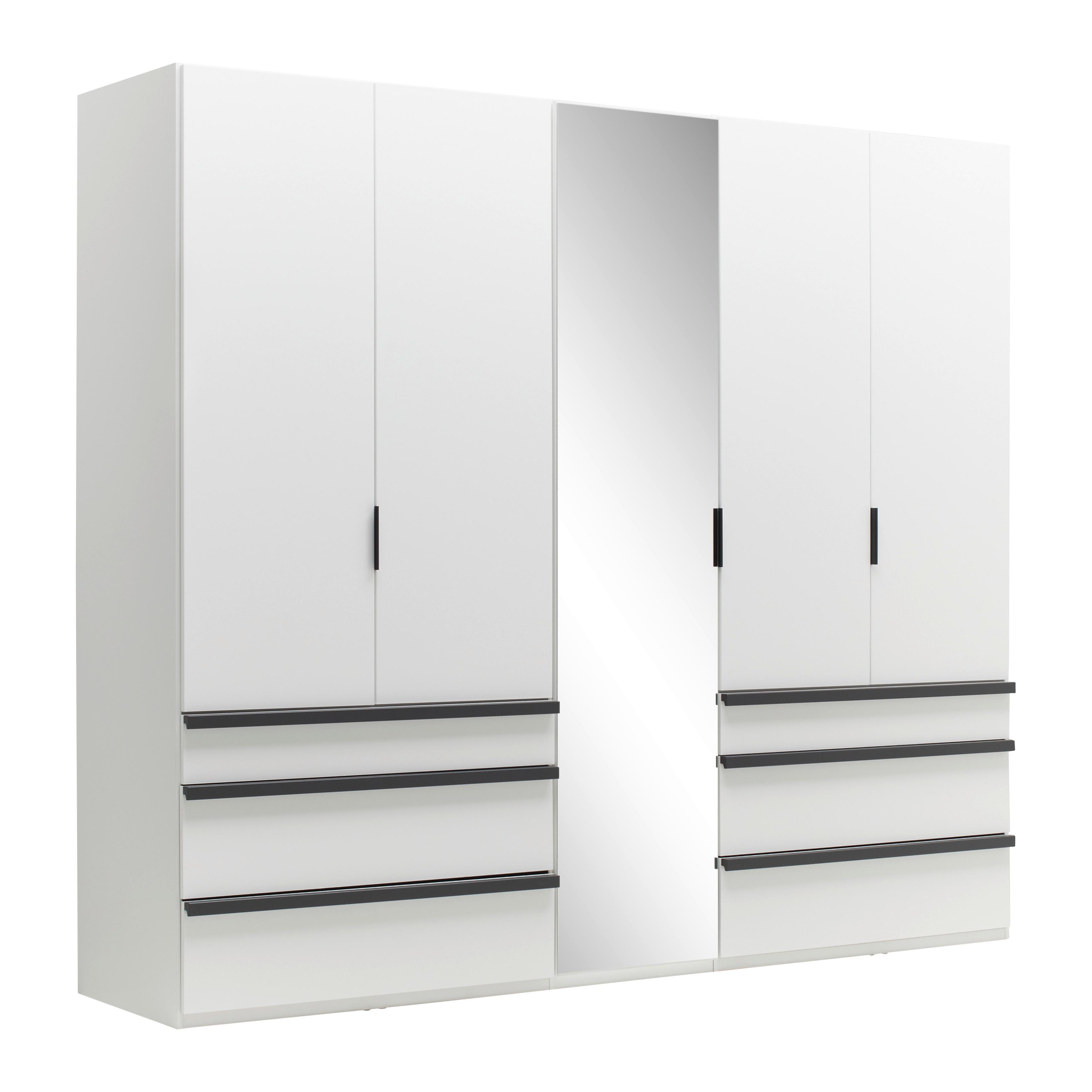 Kleiderschrank Oxford Graphitfarben/Weiß - Graphitfarben/Weiß, KONVENTIONELL, Holzwerkstoff (250/216/58cm) - Premium Living