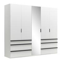 Kleiderschrank Oxford Graphitfarben/Weiß - Graphitfarben/Weiß, KONVENTIONELL, Holzwerkstoff (250/216/58cm) - Premium Living