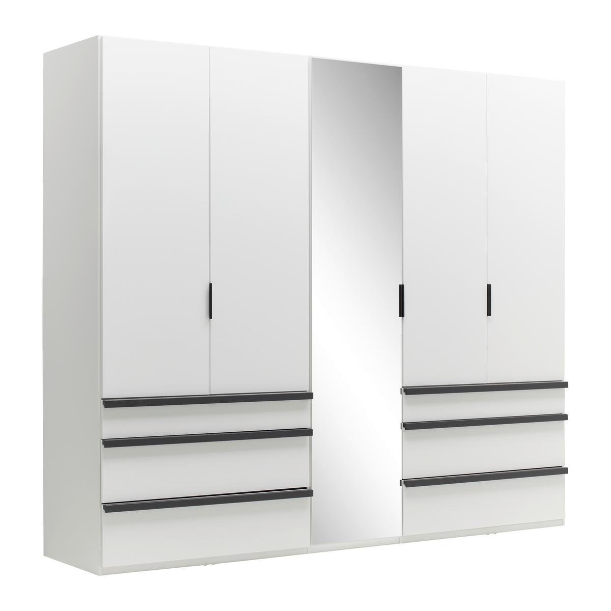 Kleiderschrank Oxford Graphitfarben/Weiß - Graphitfarben/Weiß, KONVENTIONELL, Holzwerkstoff (250/216/58cm) - Premium Living