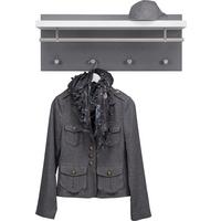 Wandgarderobe Anthrazit/Edelstahlfarben - Weiss/Edelstahlfarben, Modern, Holzwerkstoff/Metall (75/30/26cm) - Mömax