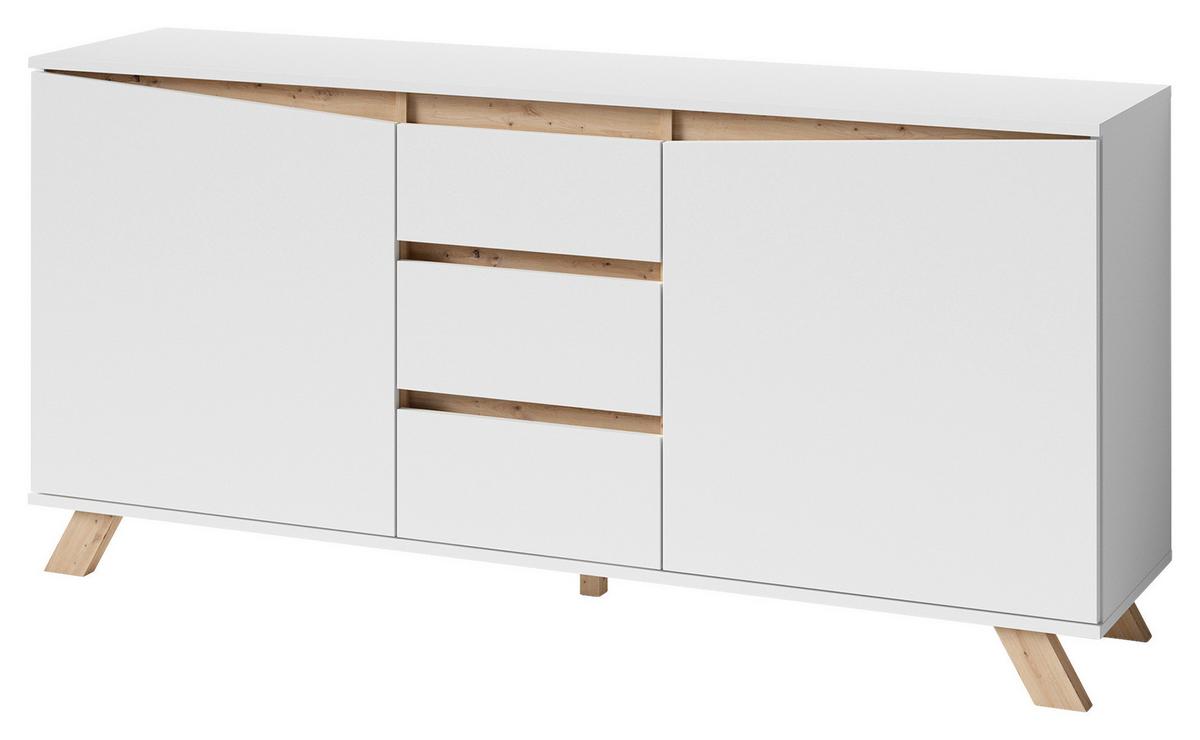 Sideboard B:160 cm Valentin 02 Weiß/Artisan Eiche Dekor - Weiß/Eiche Artisan, MODERN, Holzwerkstoff (160/76/38cm) - MID.YOU