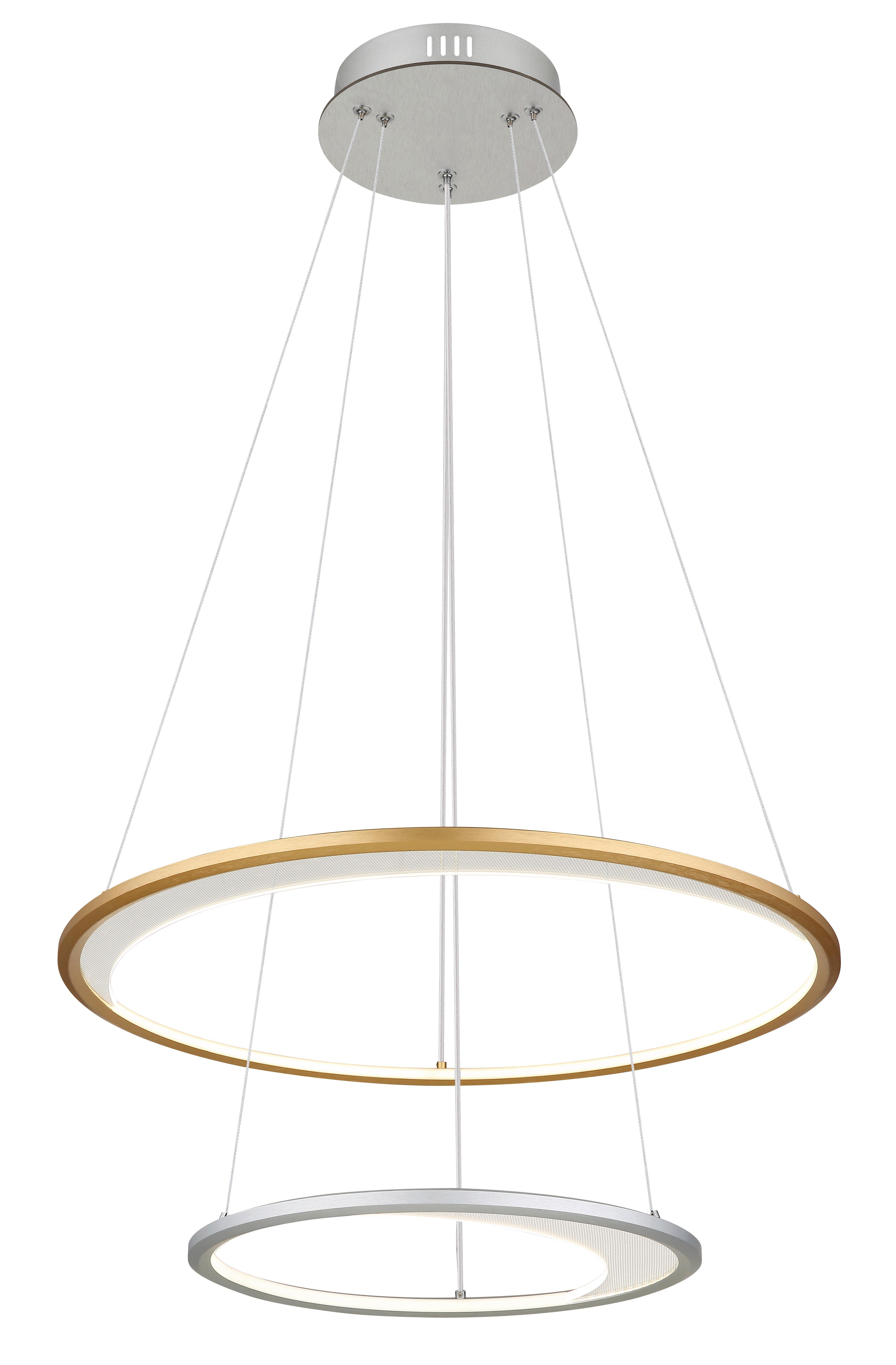 Led Viseća Svjetiljka Srebrno , Zlatna Boja - Design (61,7/120cm) - Globo