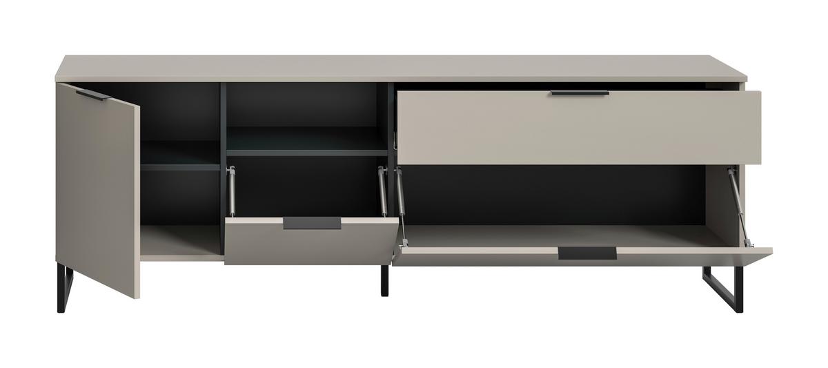 Nizka Omarica Noida, Kašmir, Črna - kašmir/črna, Design, kovina/leseni material (185/64/41cm) - Livetastic