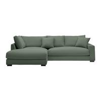 Ecksofa Pedro Hellgrün - Schwarz/Hellgrün, MODERN, Kunststoff/Textil (190/300cm) - Mömax