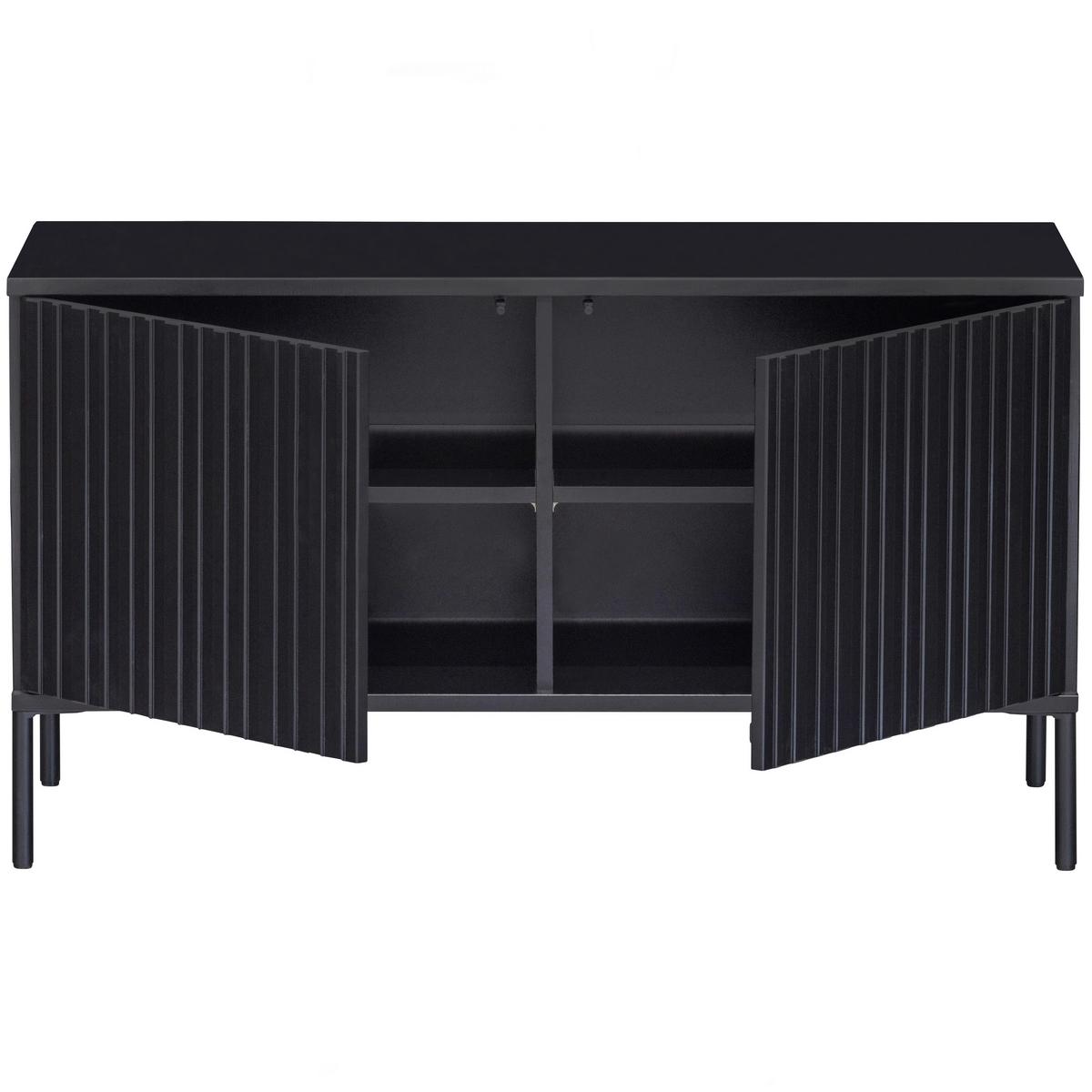 Lowboard Gravure Schwarz B: 100cm - Schwarz, Design, Holz/Metall (100/56/44cm) - Livetastic