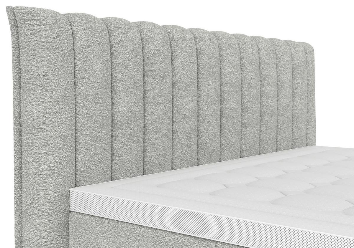 PAT BOXSPRING LINA - gri deschis, Konventionell, plastic/lemn (200/200cm) - Premium Living
