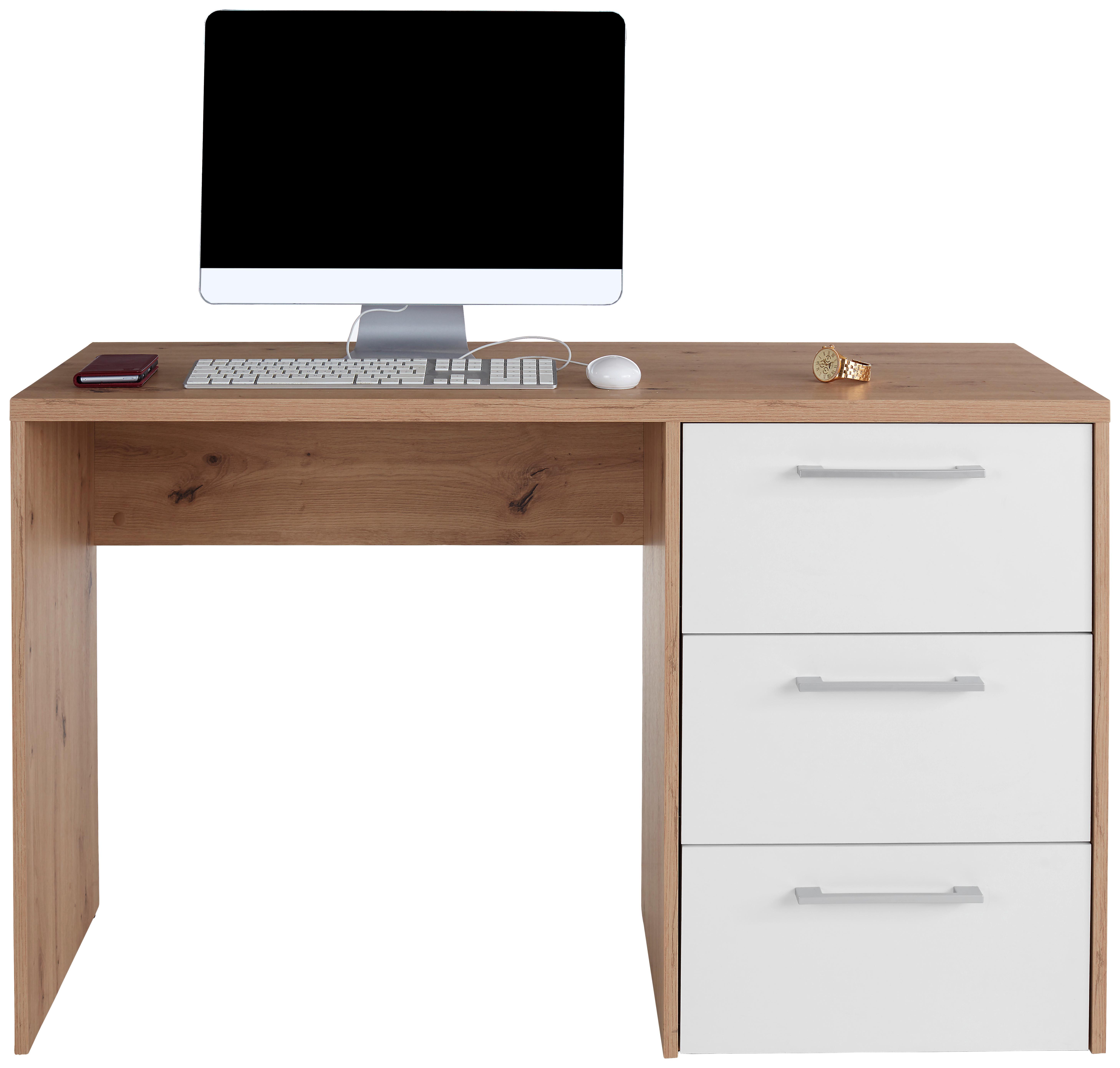 Radni Stol Box - boje hrasta/boje aluminija, Moderno, drvni materijal/plastika (123,4/73/50cm) - Modern Living
