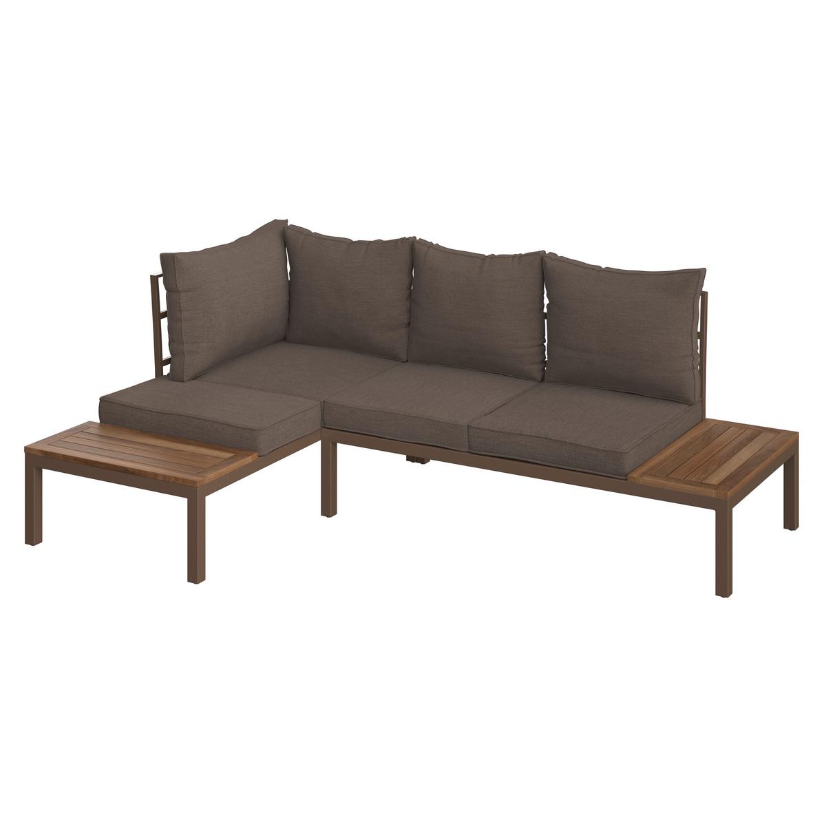 KOMPLET MEBLI TARASOWYCH KÖLN - kolor akacjowy/kolor naturalny, Modern, metal/drewno (138/207cm) - Ambia Garden