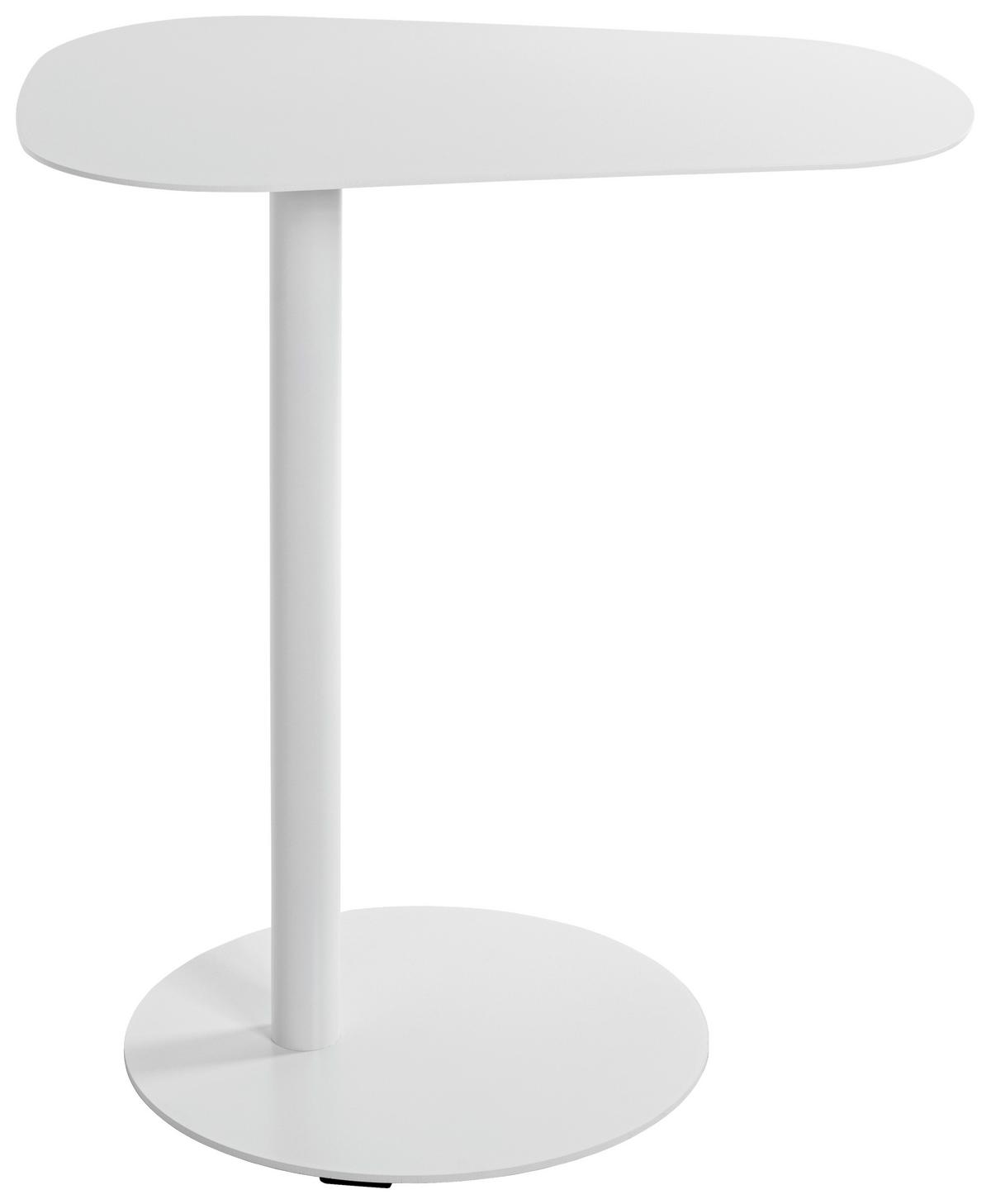 STOLIK BOCZNY CONNOR - biały, Trend, metal (53/38/60cm)