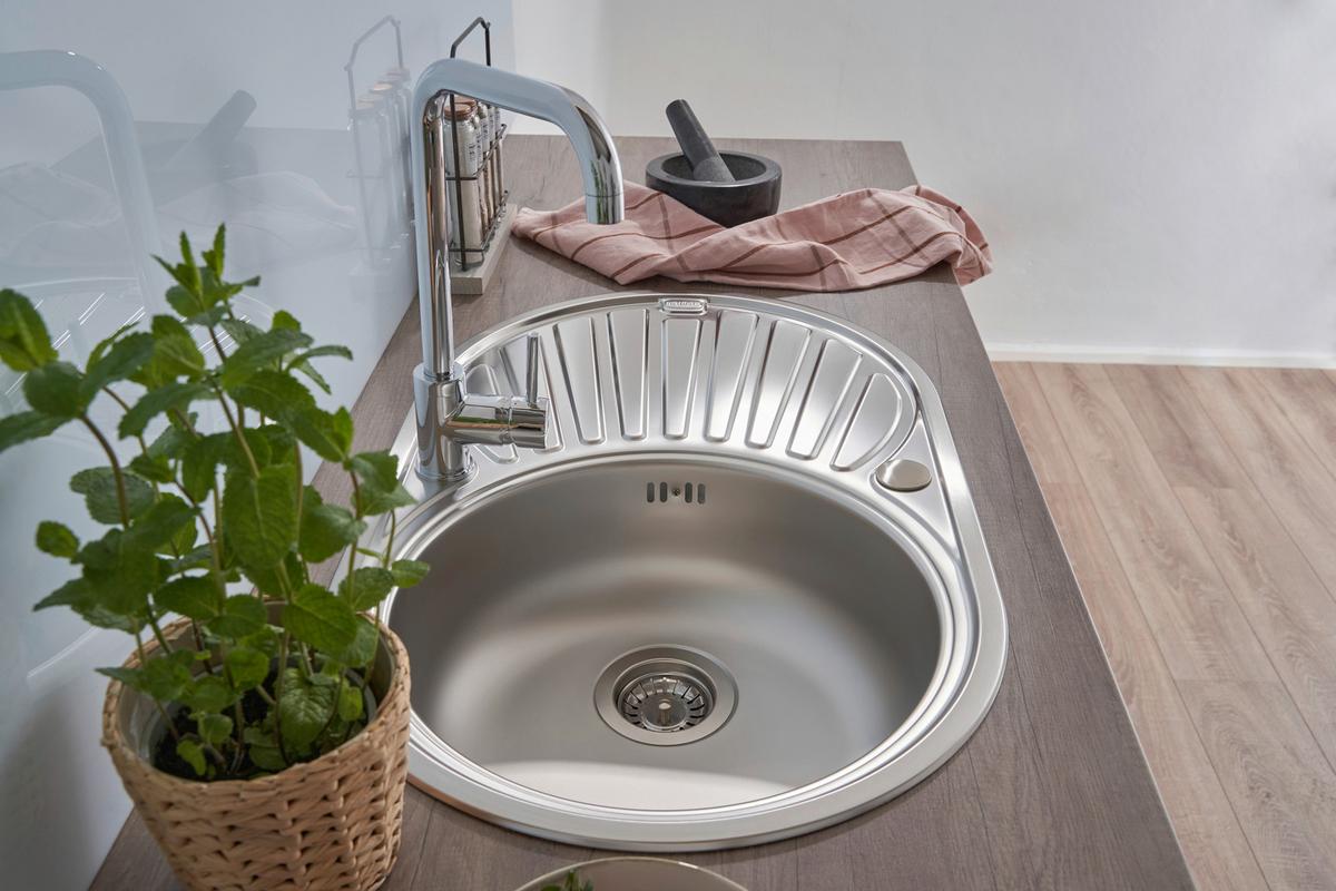 Spüle Edelstahl B: ca. 77 cm - Edelstahlfarben, Trend, Metall (77/20/48cm) - Respekta