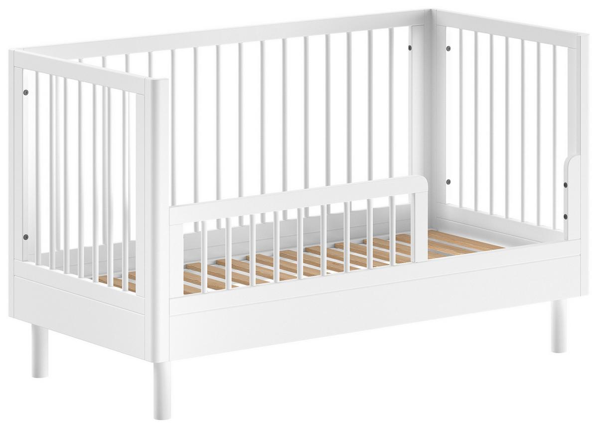 Gitterbett FORREST Weiß ca.70x140cm Echtholz Buche - Weiß, MODERN, Holz (70/140cm) - Vipack