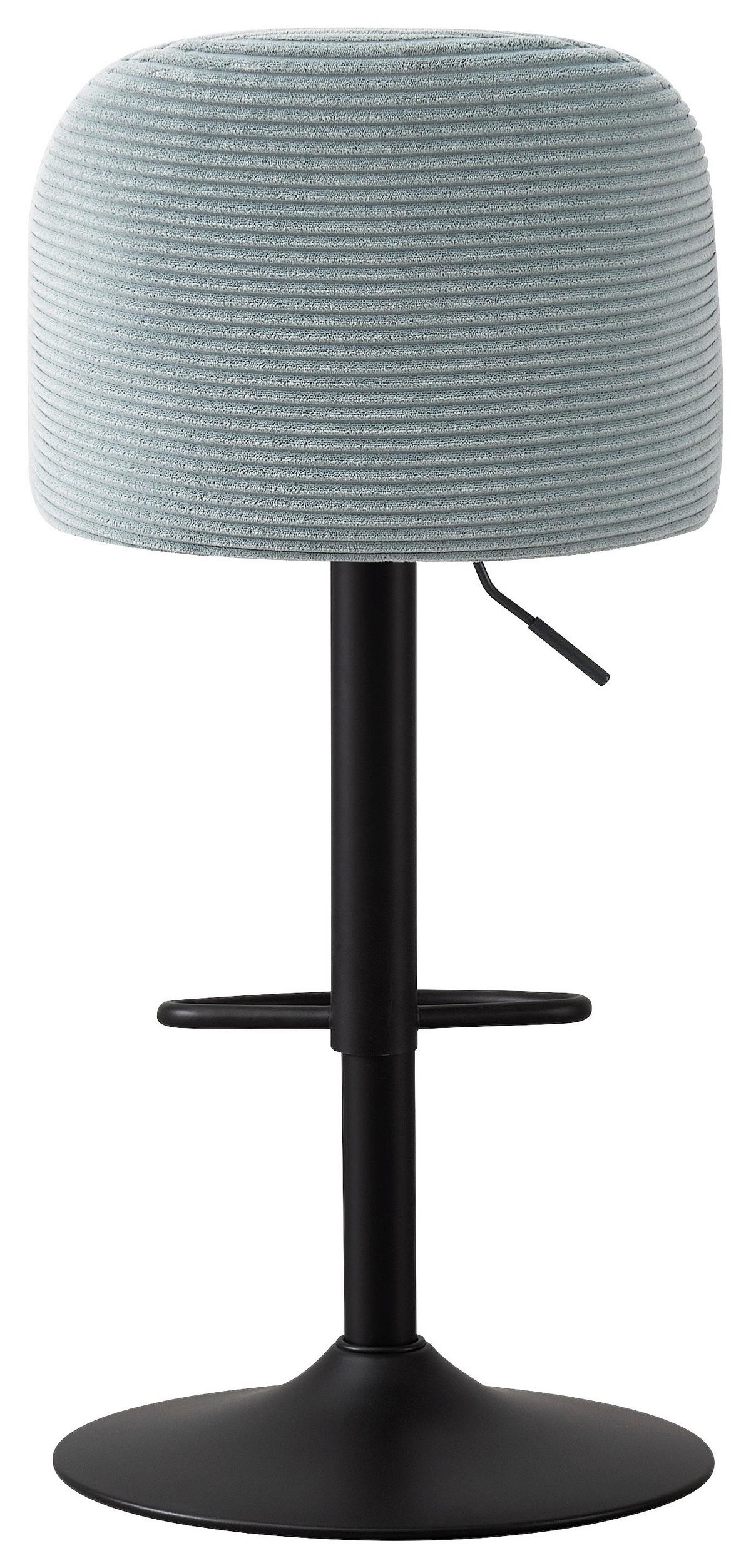 STOŁEK BAROWY JAMES - czarny/jasnoniebieski, Design, metal/tkanina (46/90-112/50cm) - Xora