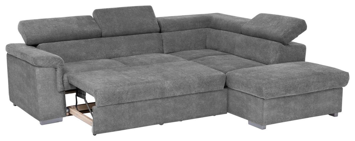 Wohnlandschaft Milla Grau ca. 252x217 cm - Grau, Basics, Holz/Textil (252/217cm) - MID.YOU