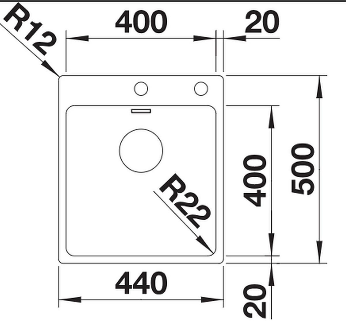 Spüle 525244 Edelstahl seidenglanz - Edelstahlfarben, MODERN, Metall (44/50cm) - Blanco
