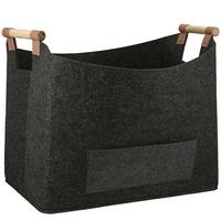 Kaminkorb Dunkelgrau - Dunkelgrau, Basics, Textil (45/40/32cm)