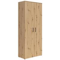 Schrank Multistauraum Eiche Artisan - Schwarz/Eiche Artisan, MODERN, Holzwerkstoff/Kunststoff (80/195/40cm) - Mömax