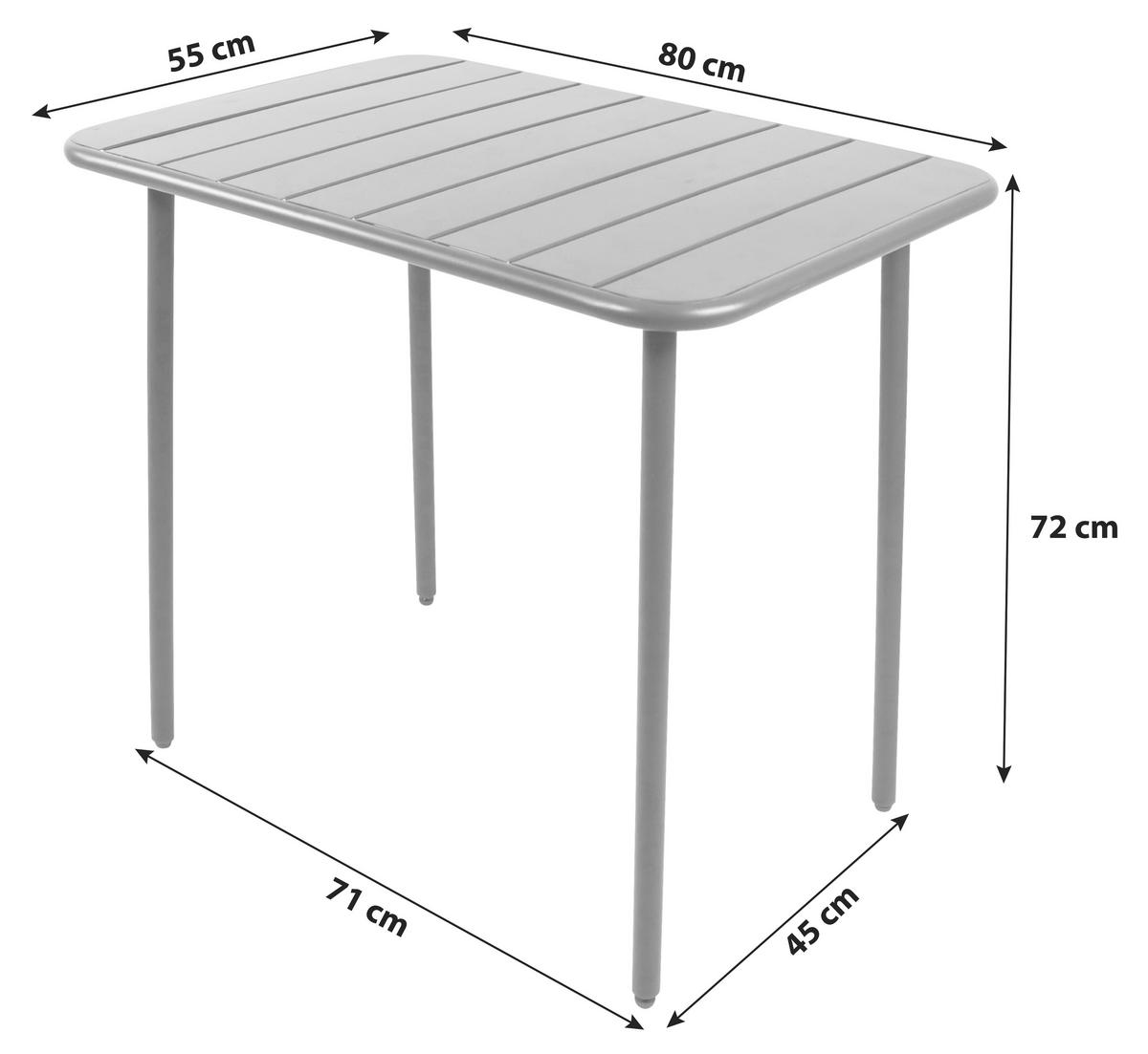 Vrtna Miza Sumila, Črna, 80x55 - črna, Moderno, kovina/umetna masa (80/55/72cm) - Ambia Garden