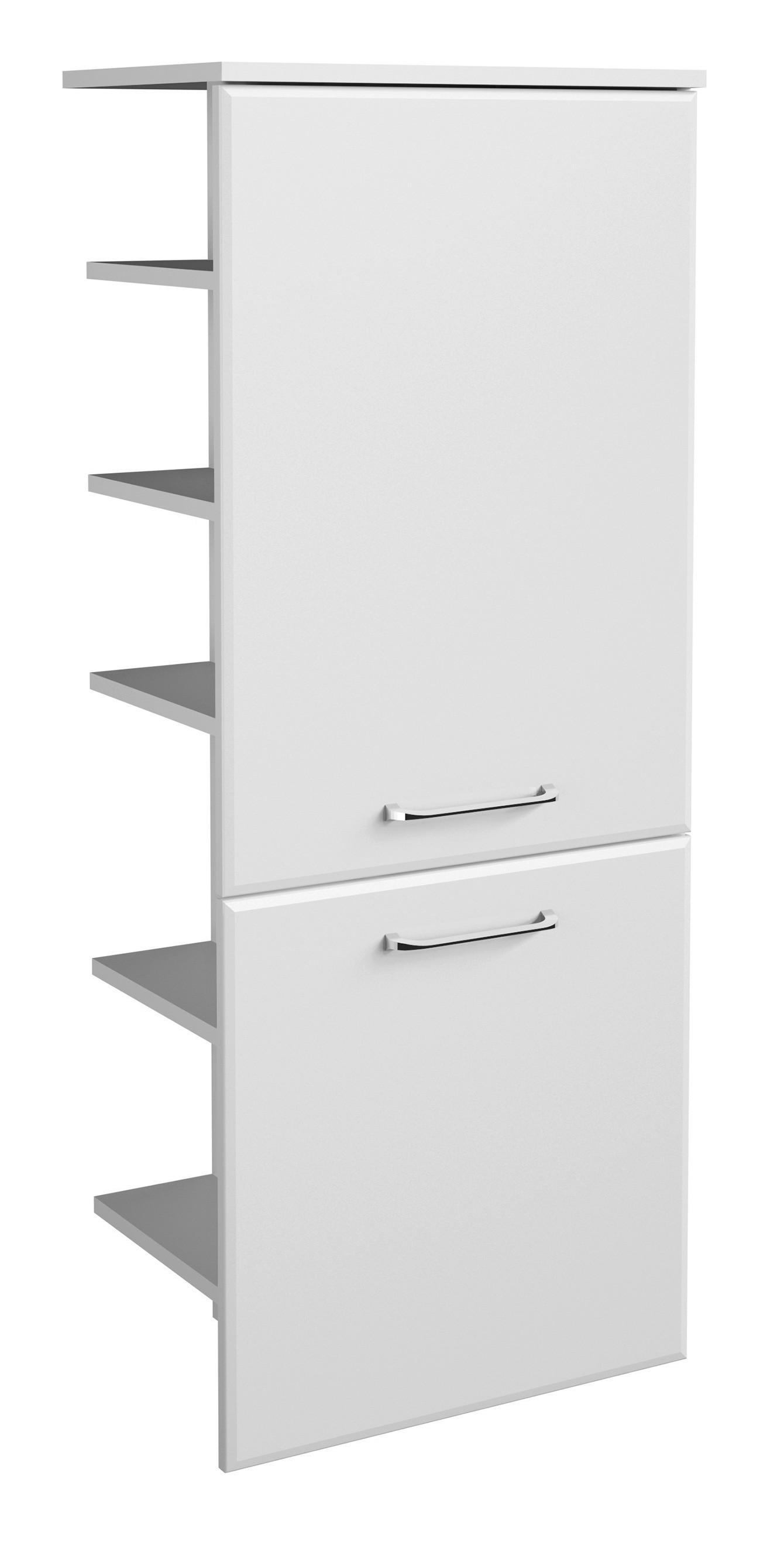 Fürdő Midiszekrény Filo Weiss - króm/fehér, Modern, faalapú anyag (50/123/33cm)