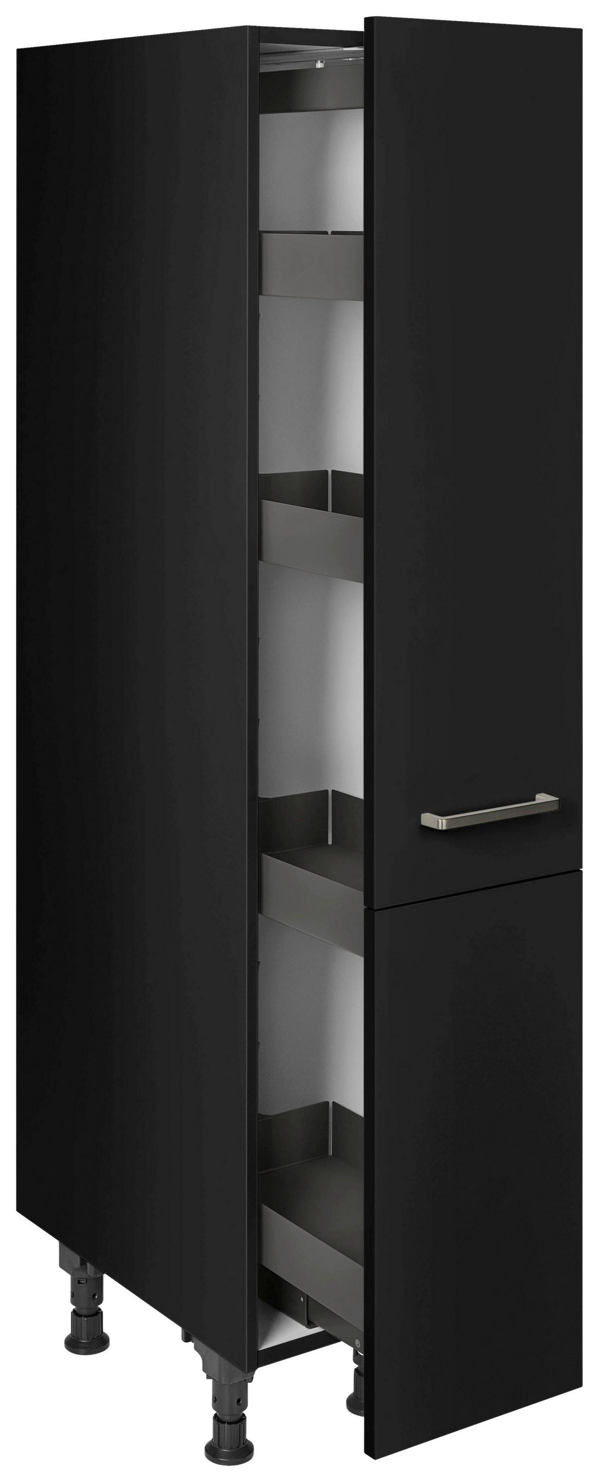 Apothekerschrank Touch Schwarz - Edelstahlfarben/Schwarz, MODERN, Holzwerkstoff/Metall (30/168/58cm) - Nobilia