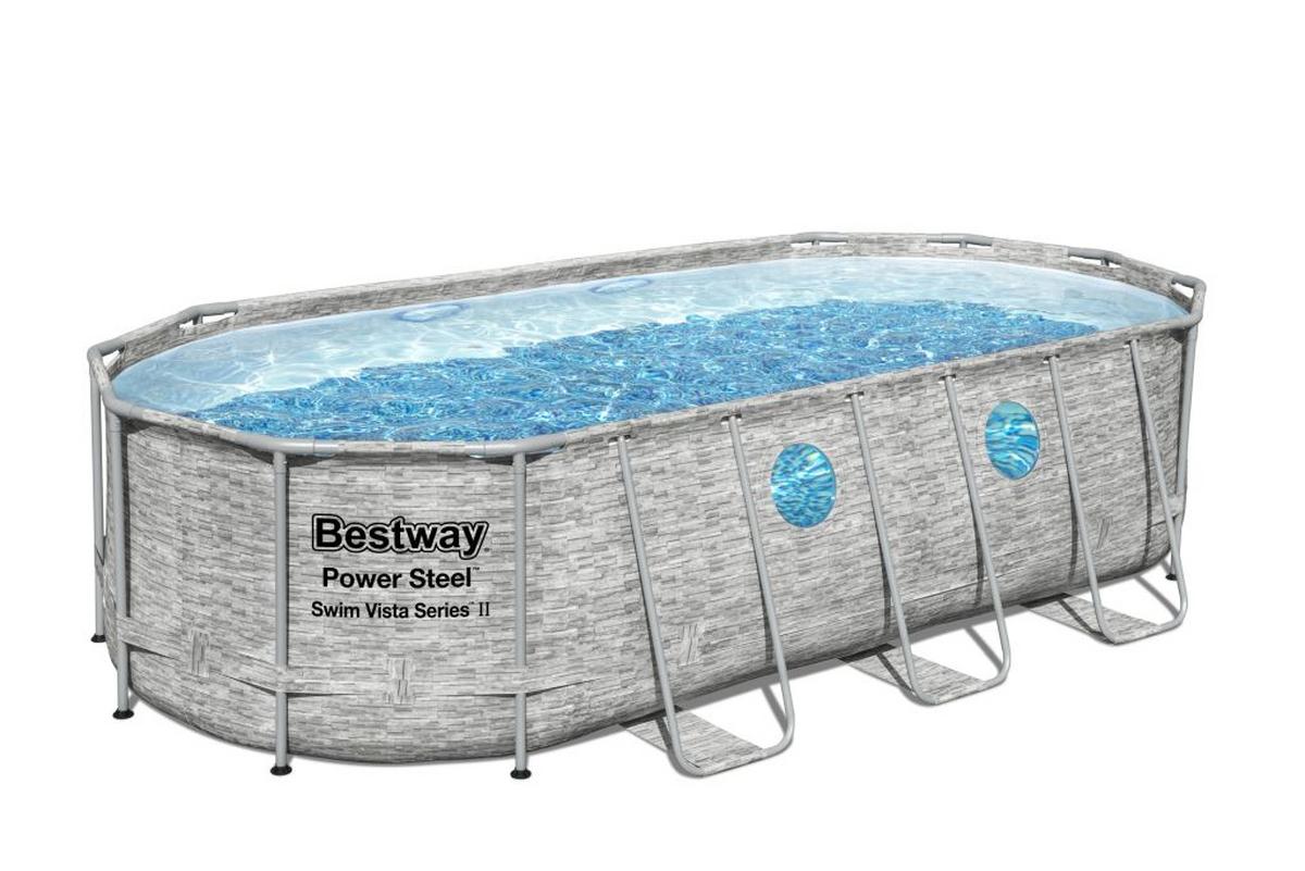 BASEN 56716GS - niebieski/biały, Konventionell, tworzywo sztuczne/metal (549/274/122cm) - Bestway