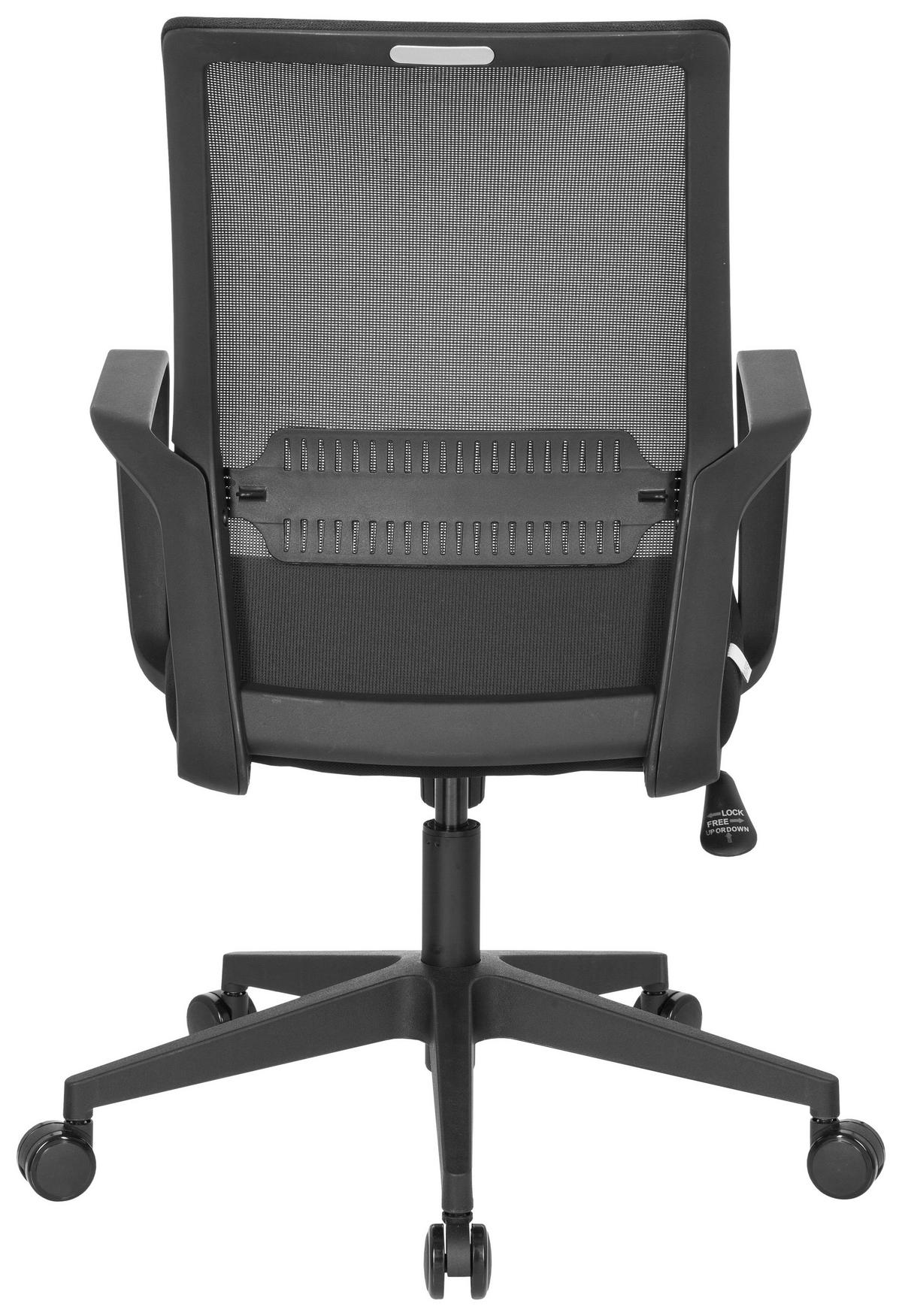 Pisarniški Stol Preston, Črna - črna, Basics, umetna masa/tekstil (58/110/52cm) - MID.YOU