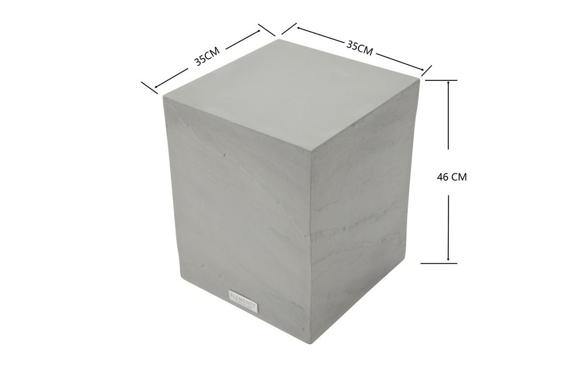 Loungetisch Colorado Faserbeton Hellgrau - Grau, KONVENTIONELL, Stein (35/35/46cm) - Gardenson