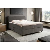 Postelja Z Vzmetnico Viva, Siva, 180x200cm - siva/črna, Moderno, umetna masa/tekstil (180/200cm) - MID.YOU