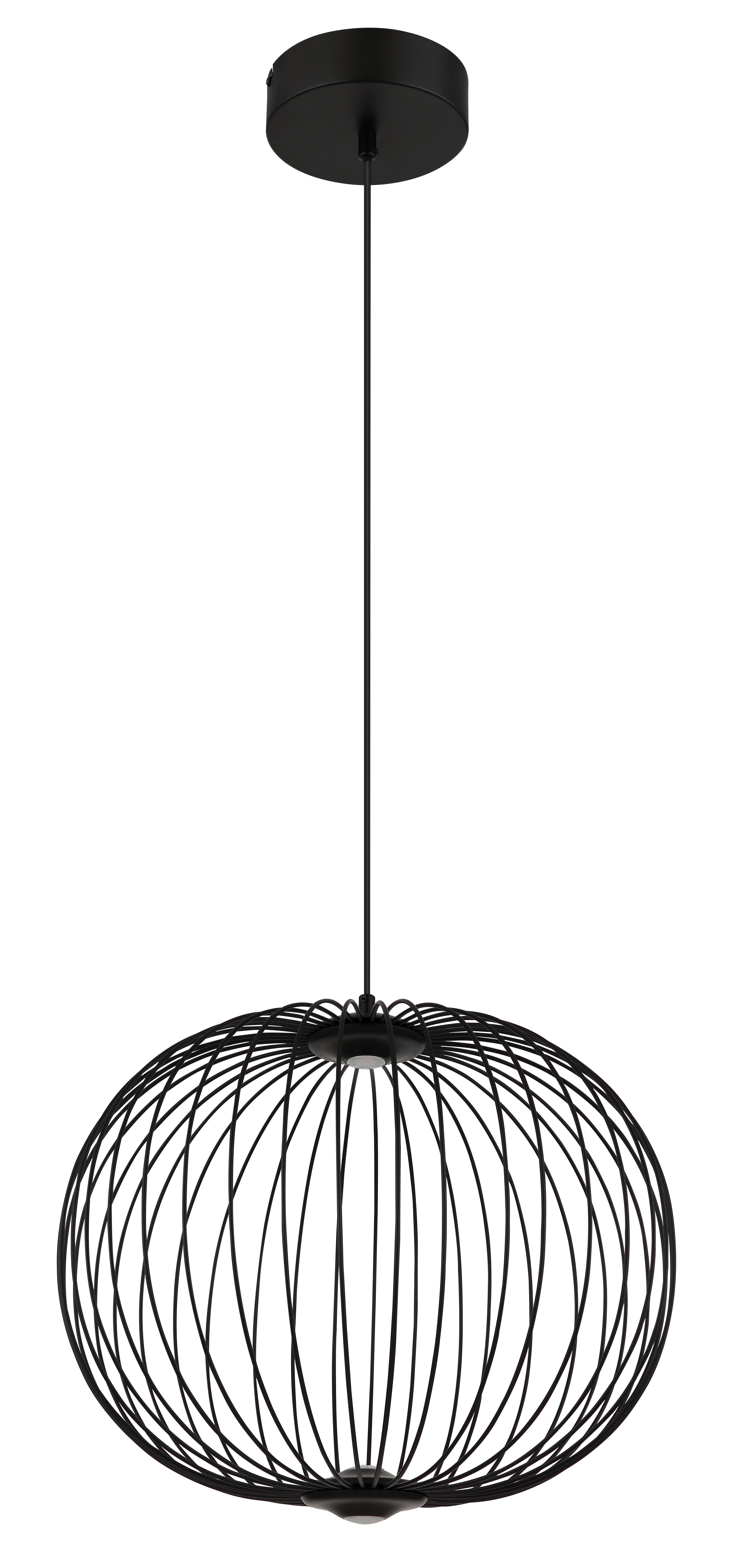 LED-Hängeleuchte Galway Schwarz max. 15 Watt - Schwarz, Basics, Kunststoff/Metall (50/150cm) - Globo