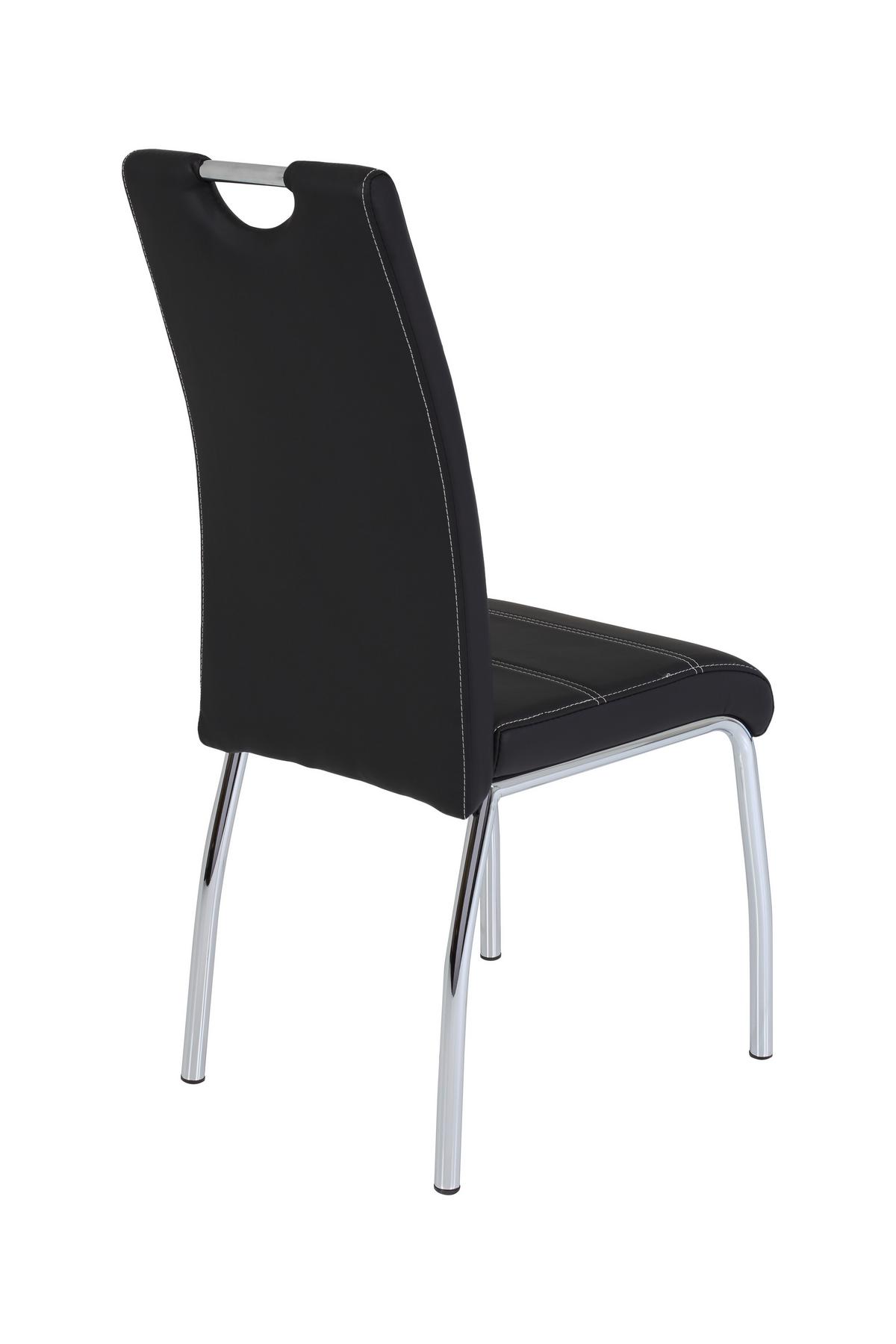 STUHL-SET SUSI S 4ER-SET - Chromfarben/Schwarz, MODERN, Textil/Metall (44/98/61cm) - MID.YOU