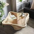 Couchtisch aus Mangoholz massiv - Naturfarben, LIFESTYLE, Glas/Holz (83/42/83cm) - Premium Living Couchtisch aus Mangoholz massiv - Naturfarben, LIFESTYLE, Glas/Holz (83/42/83cm) - Premium Living