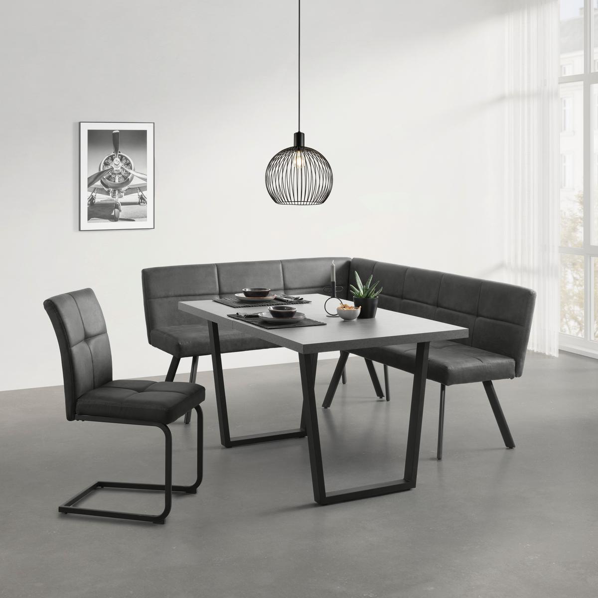 Scaun cantilever COOPER - negru/gri, Modern, metal/textil (45/93/60cm) - Mömax