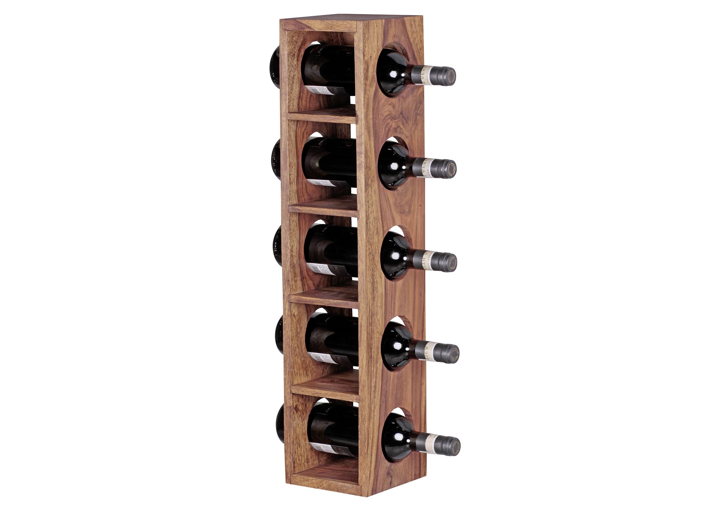Weinregal Mumbai aus Holz Sheesham massiv ca.15x70x15cm - Sheeshamfarben, MODERN, Holz (15/70/15cm) - MID.YOU