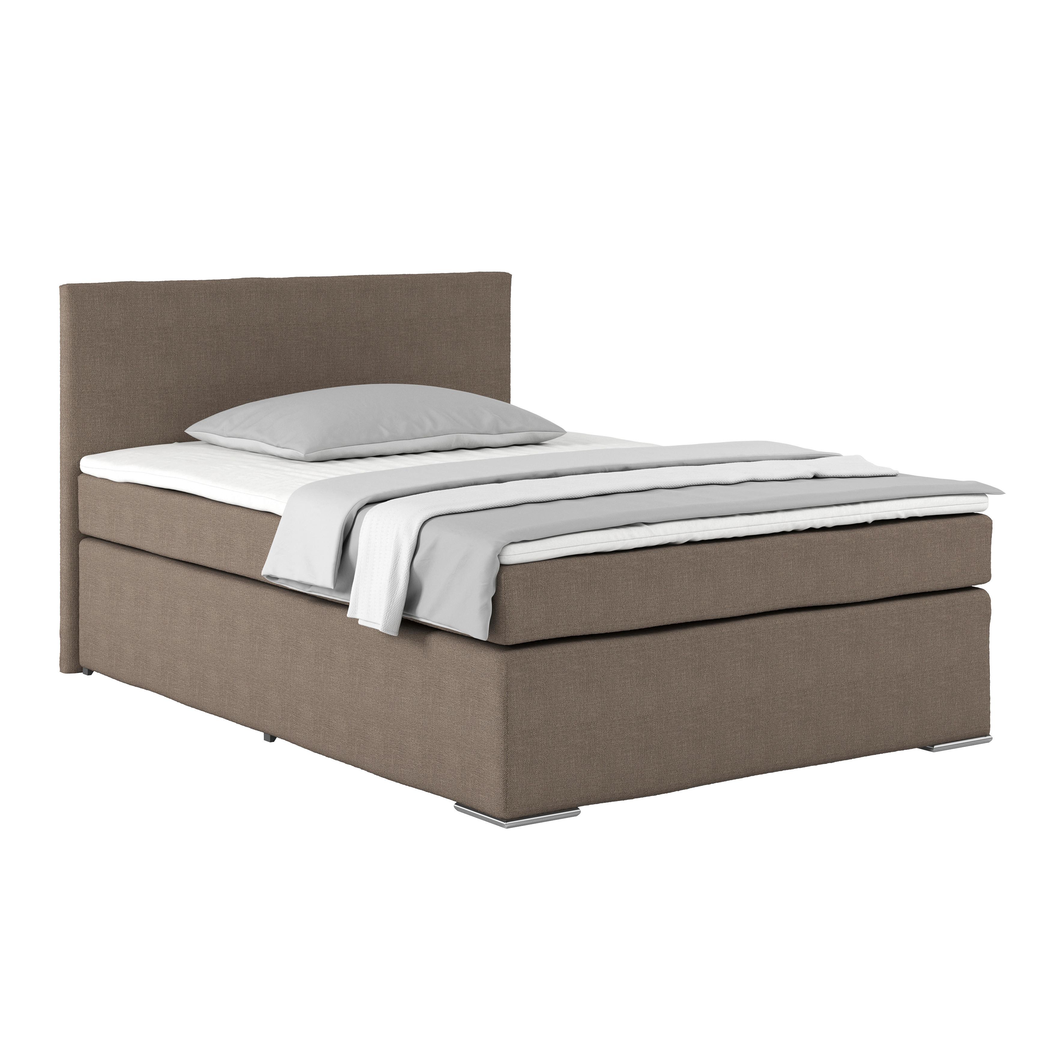 Boxspring Krevet Nero - boje blata/boje kroma, Konvencionalno, tekstil/metal (140/200cm) - Best Price