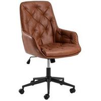 KRZESŁO OBROTOWE ERIK - czarny/brązowy, Design, metal/tkanina (106/60/67,5cm) - MID.YOU