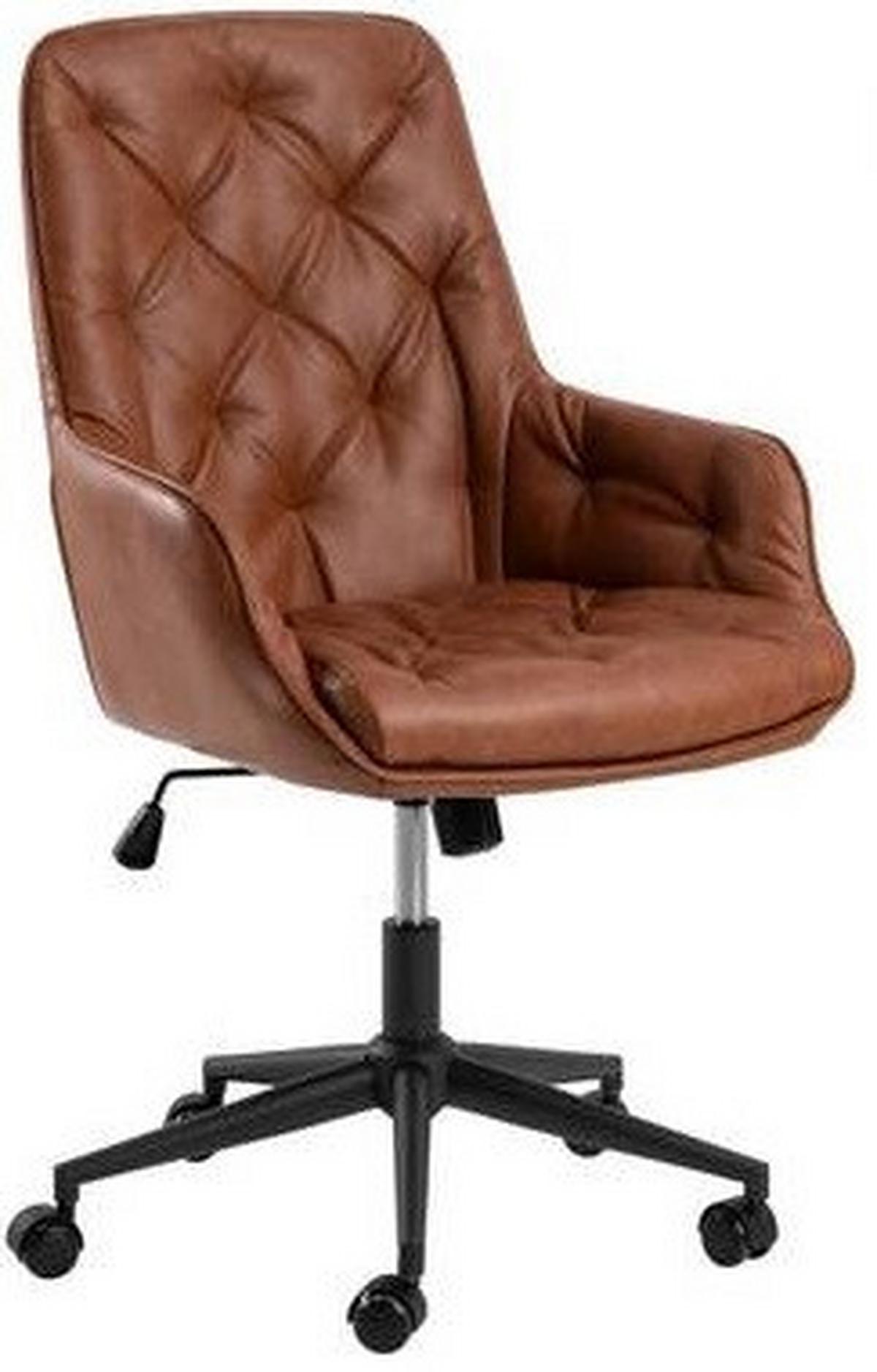 KRZESŁO OBROTOWE ERIK - czarny/brązowy, Design, metal/tkanina (106/60/67,5cm) - MID.YOU