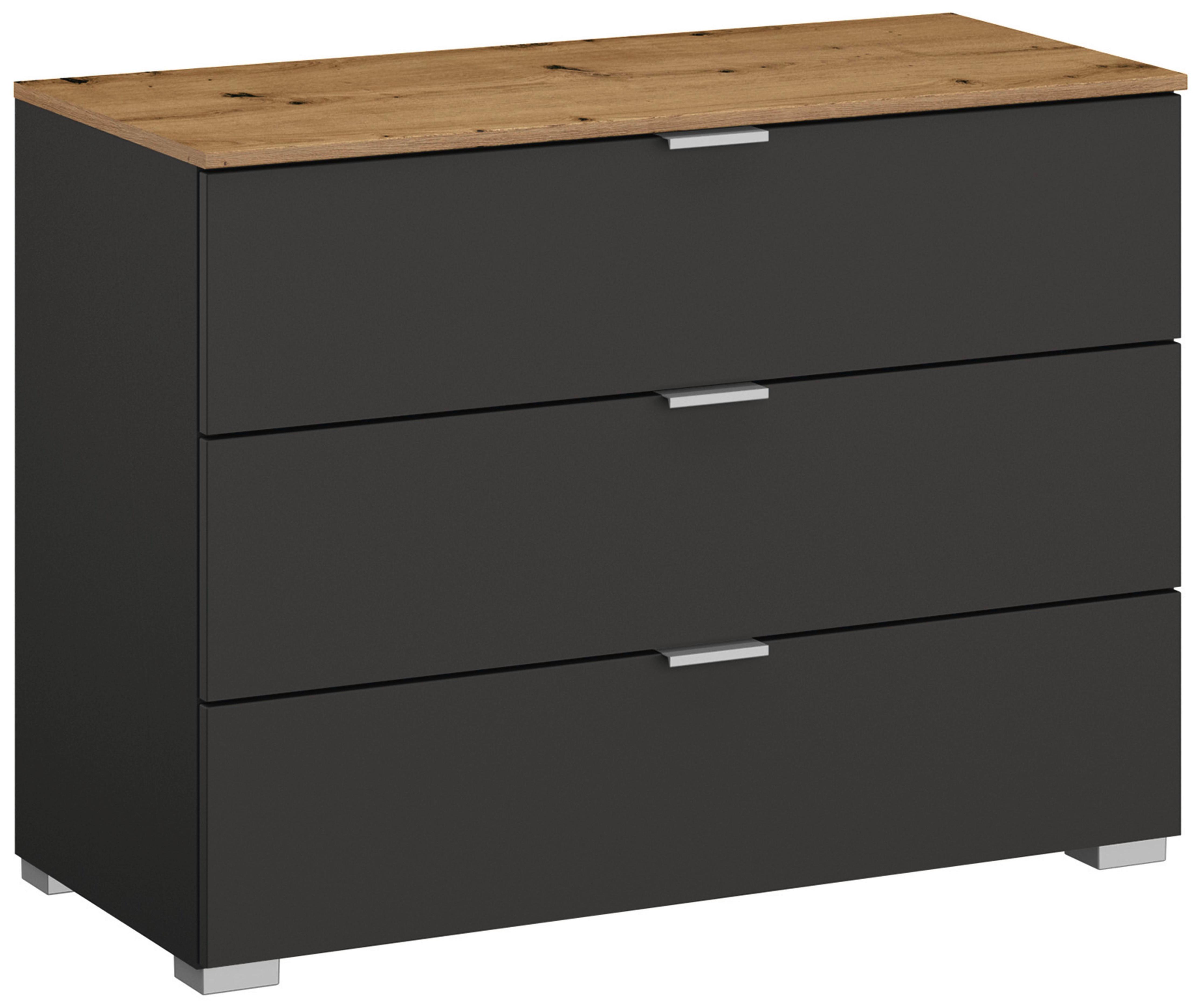Komoda Lima, Barva Grafita, Barva Hrasta - barve aluminija/barve grafita, Trend, kovina/umetna masa (80/61/42cm) - Stylife