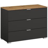 Komoda Lima, Barva Grafita, Barva Hrasta - barve aluminija/barve grafita, Trend, kovina/umetna masa (80/61/42cm) - Stylife