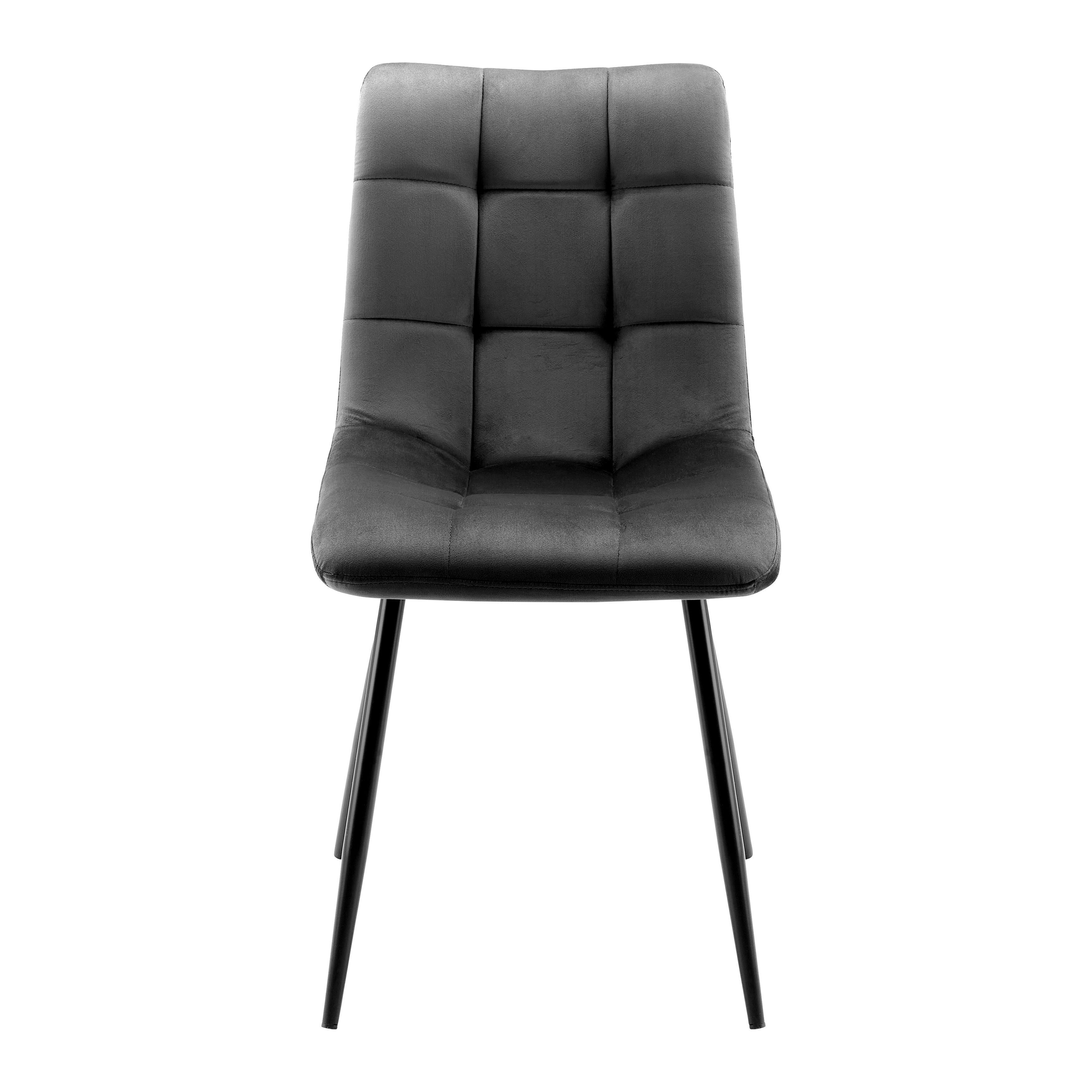 STUHL "Suri", grau - Schwarz/Grau, MODERN, Holz/Textil (46/87/59cm) - Bessagi Home