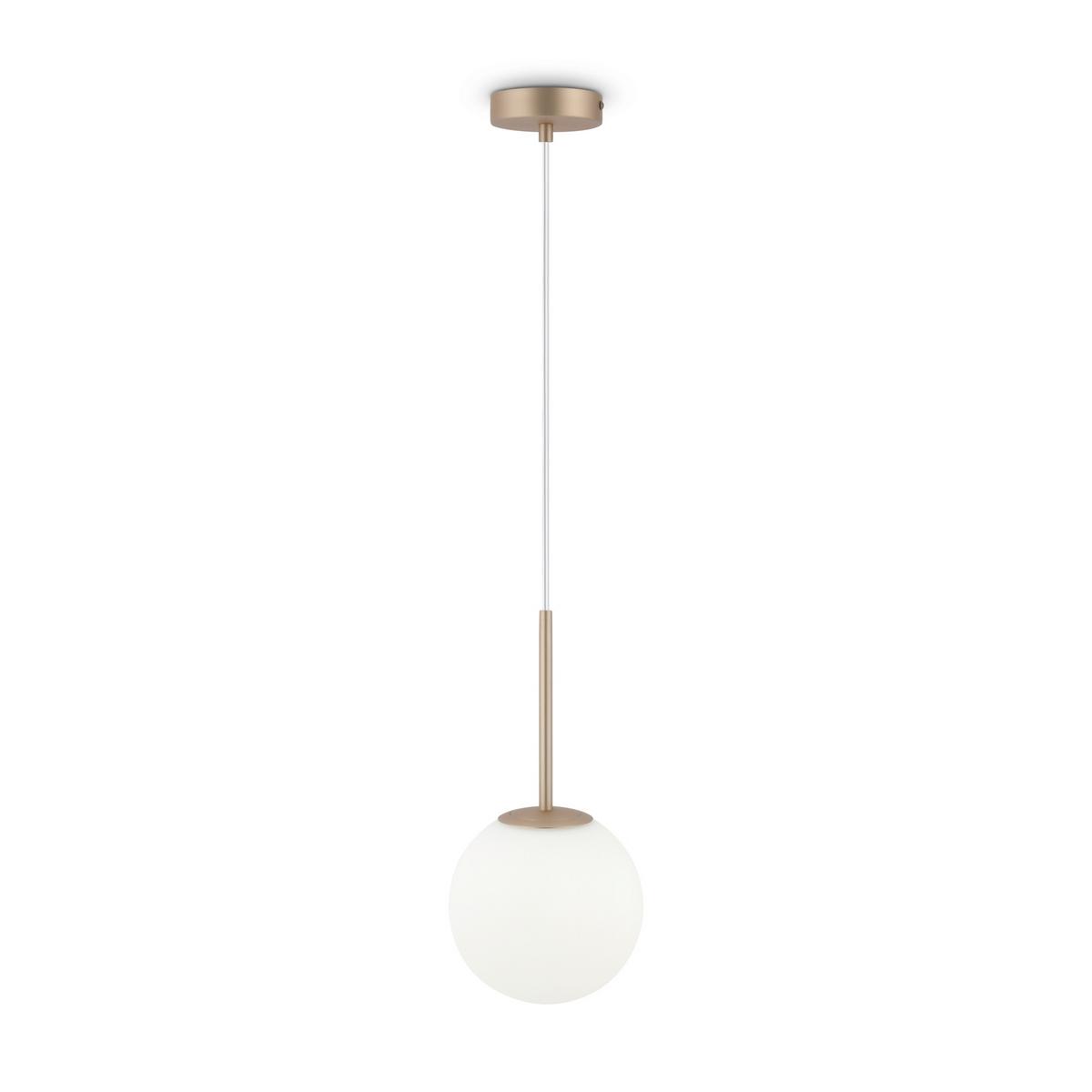 Pendelleuchte Basic Form Goldfarben/Weiß max. 40 Watt - Goldfarben/Weiß, Trend, Glas/Metall (18/180cm) - MAYTONI