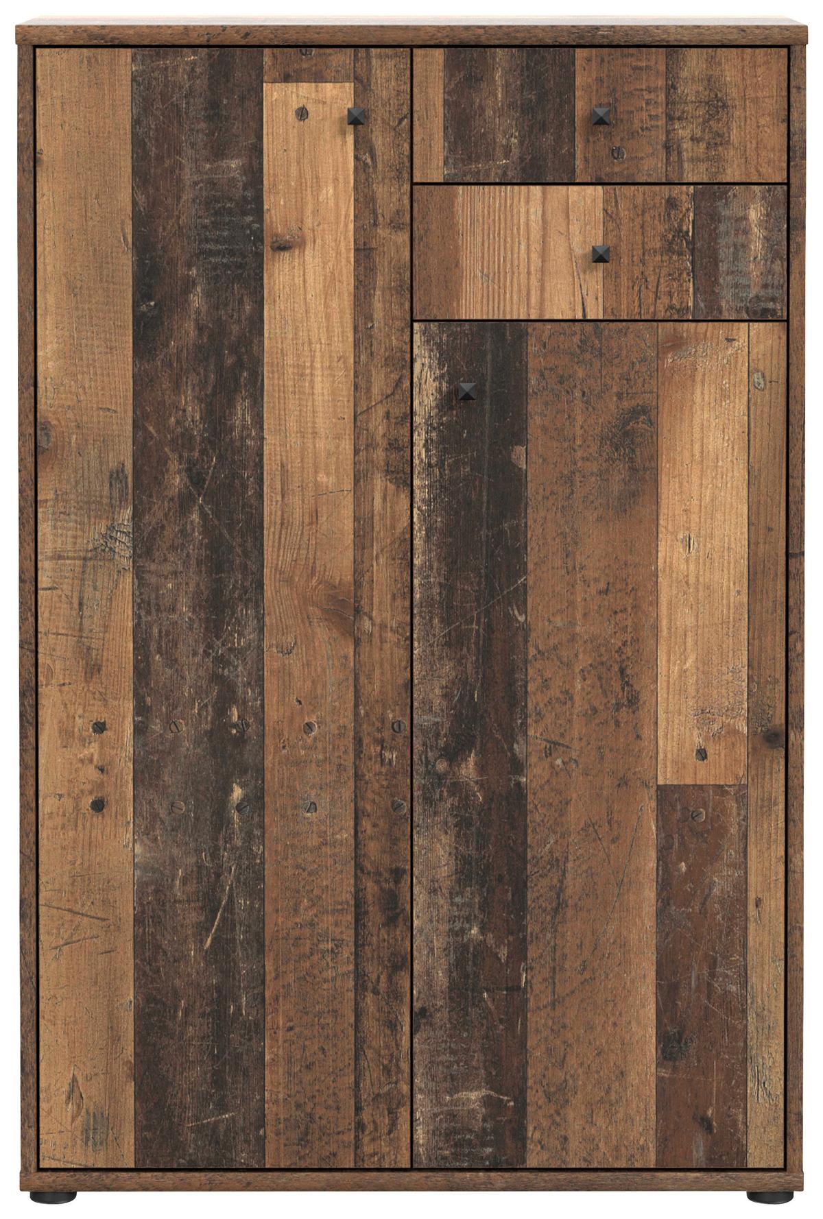 Komoda Tempra 2, Rjava - temno rjava/sivorjava, Design, leseni material (73,7/111,1/34,8cm)
