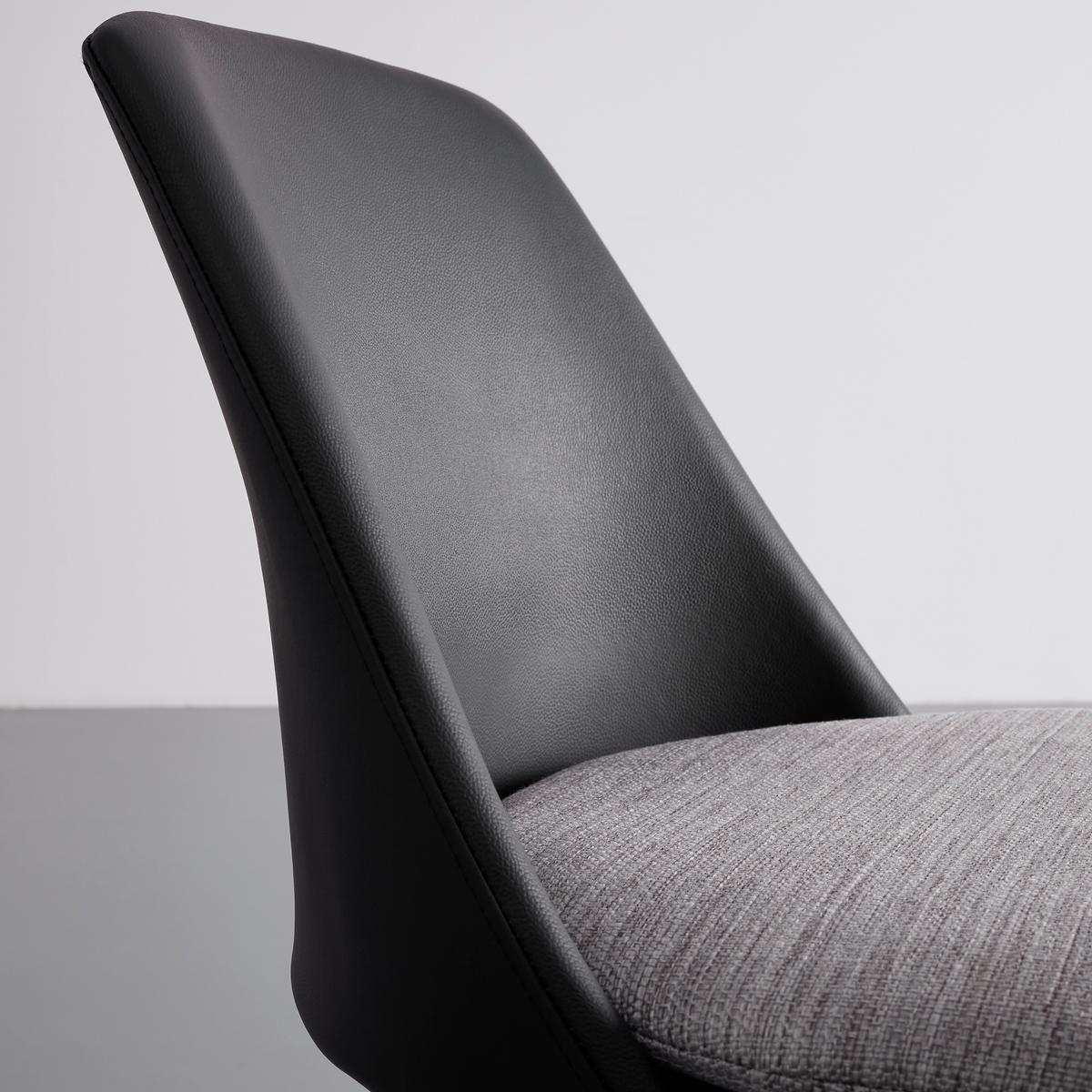 KRZESŁO BIANCA - ciemnoszary/czarny, Modern, skóra/tworzywo sztuczne (50,5/79,5/54,5cm) - Bessagi Home