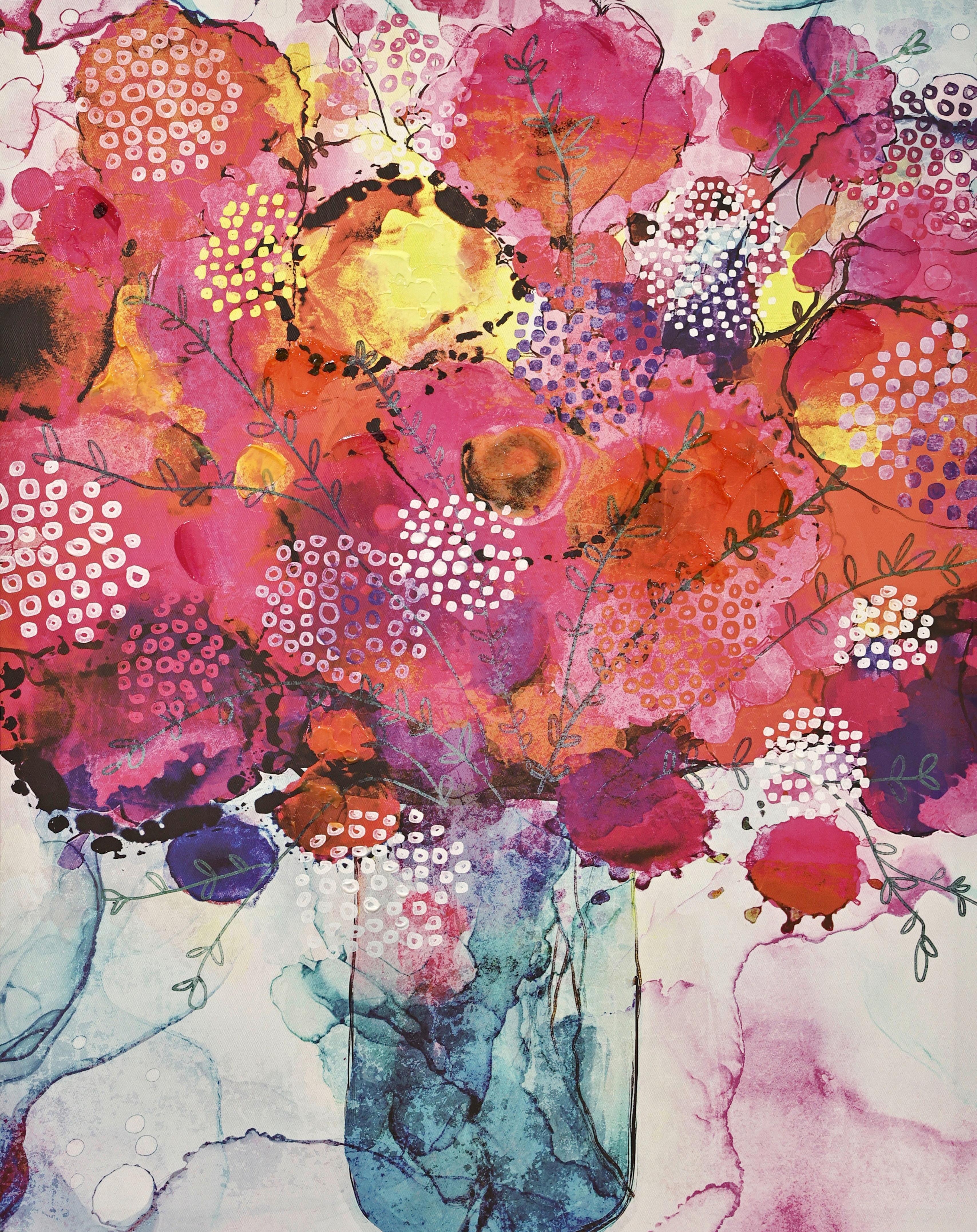 Slika Pop Of Flower 80x100cm - višebojno, Moderno, drvni materijal/tekstil (80/100cm) - Mömax