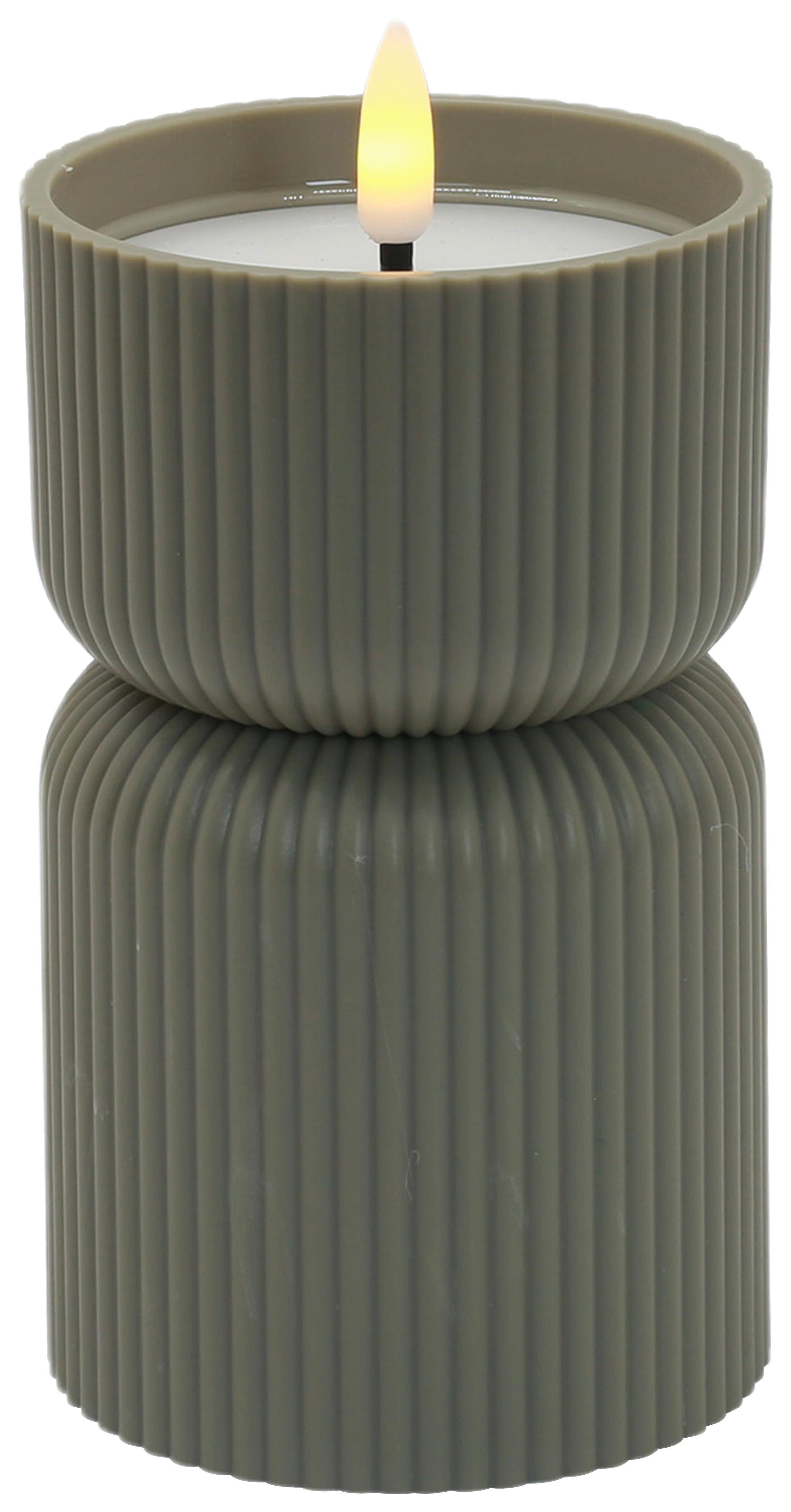 LED-Kerze Lioris Olivgrün max. 0,06 Watt - Olivgrün, Kunststoff (8/13cm) - Mömax